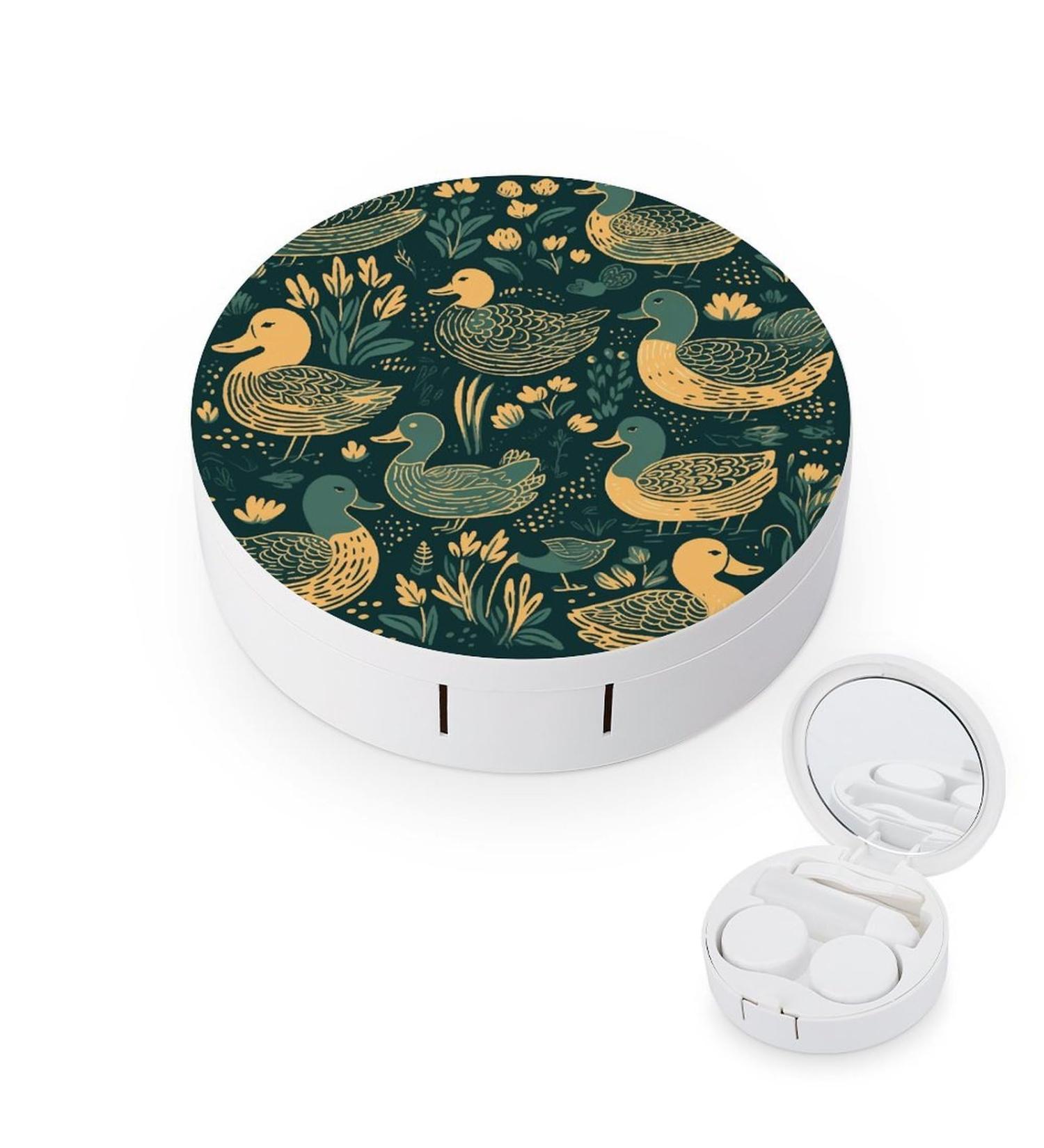 Buy Duck Pattern Green Contact Lens Case - Travel-Friendly & Durable Contact Lens Care Box - Buy Online on GoSupps.com