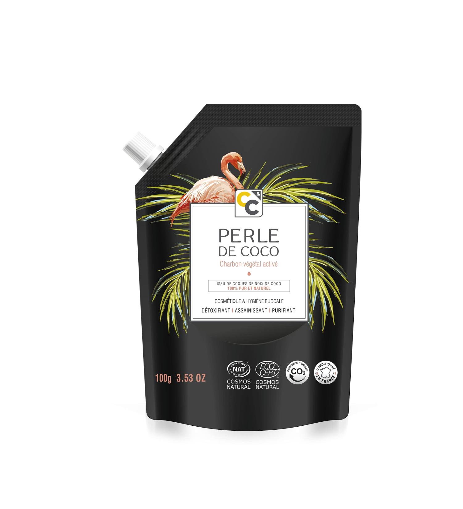 Comptoirs et Compagnies COMPTOIRS ET COMPAGNIES - Active Vegetable Charcoal - Multi-purpose - Cosmetic and Oral Hygiene - Coconut Pearl - Cosmos Natural Certified - 100g