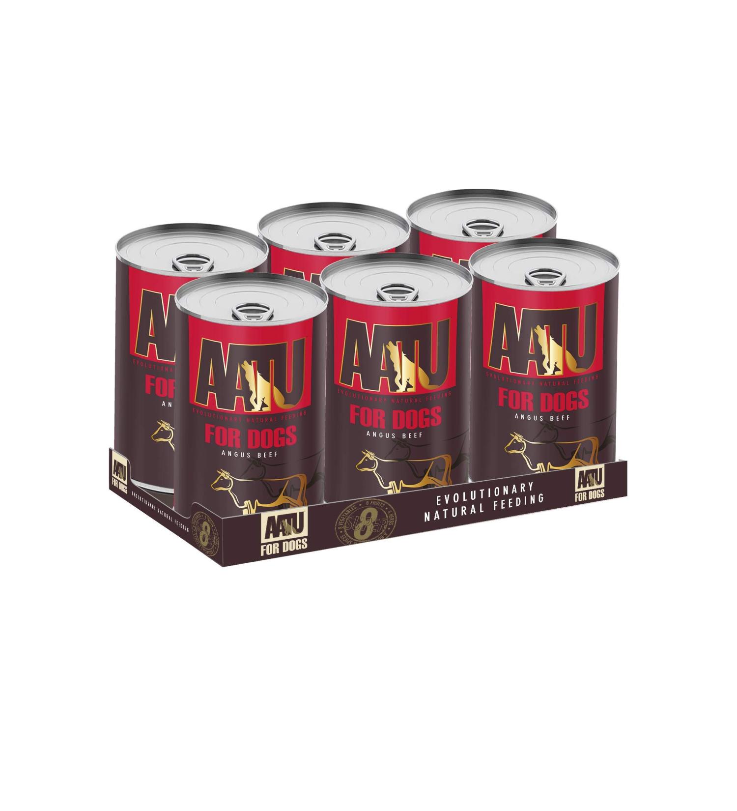 AATU Dog 90/10 Wet Dog Food - Angus Beef 6x400g - Grain-Free & High Protein - Buy Online on GoSupps.com