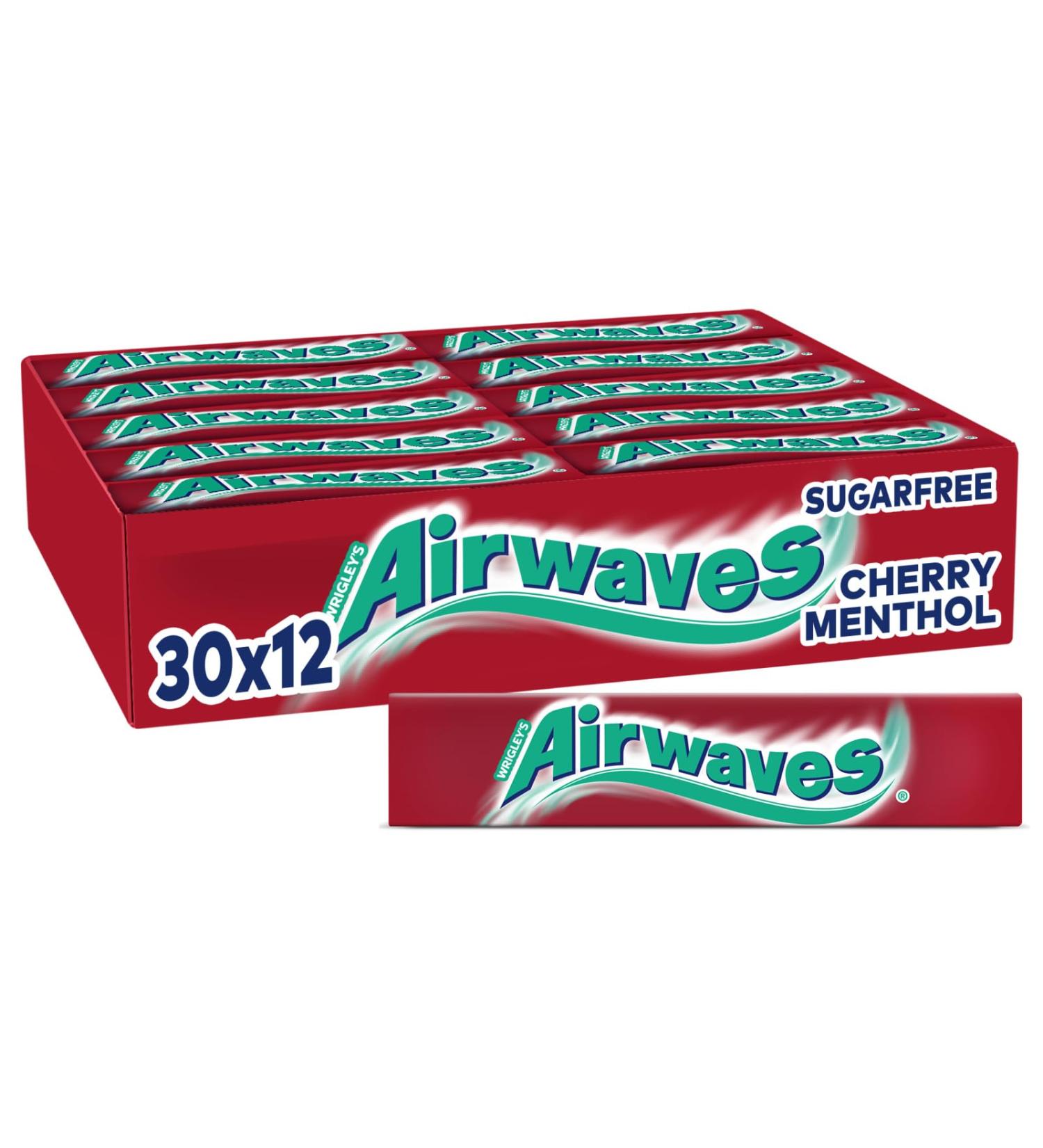 Airwaves Chewing Gum Cherry Menthol - Sugar-Free Fresh Breath | 30 Packs (30 x 12 Dragees) - International Shipping Available - Buy Online on GoSupps.com