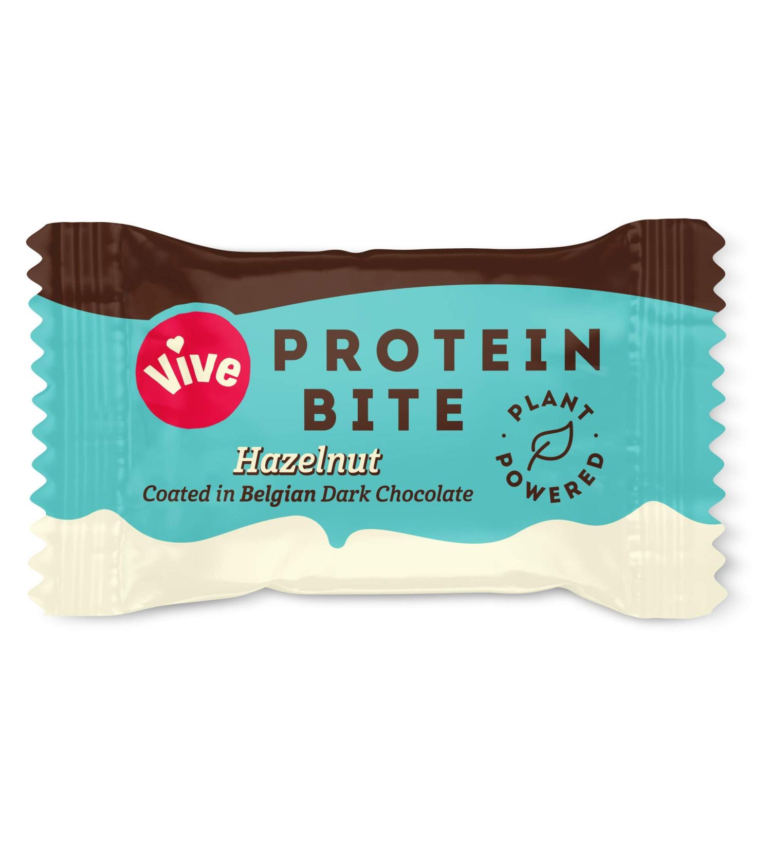 Vive High Fibre Hazelnut Protein Bites - Gluten Free Vegan Snacks - Dark Chocolate Coated - 6 x 20g Mini Bars - 6 Count - Buy Online on GoSupps.com