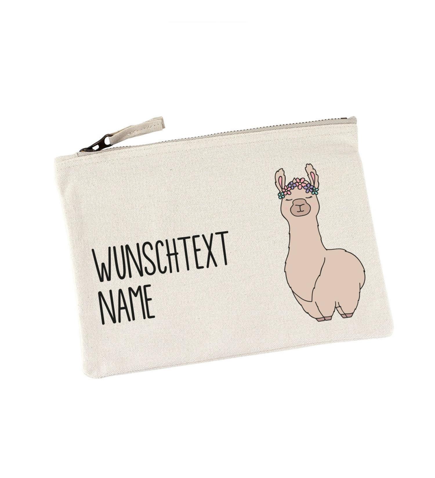 Herz & Heim Customizable Lama Cosmetic Bag - Personalized with Name & Text - Perfect for Travel & Gifts - Buy Online on GoSupps.com