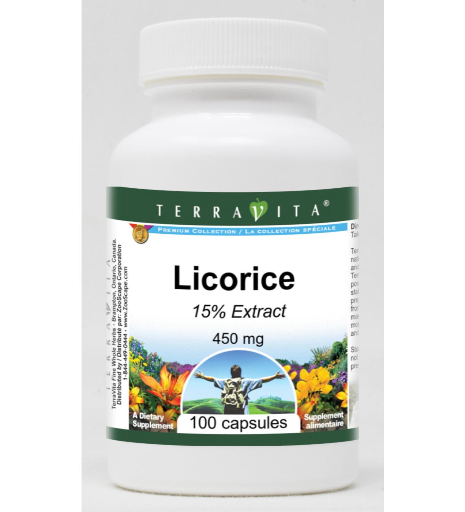Licorice 15% - 450 mg (100 Capsules ZIN: 520692) - 3 Pack - Buy Online on GoSupps.com