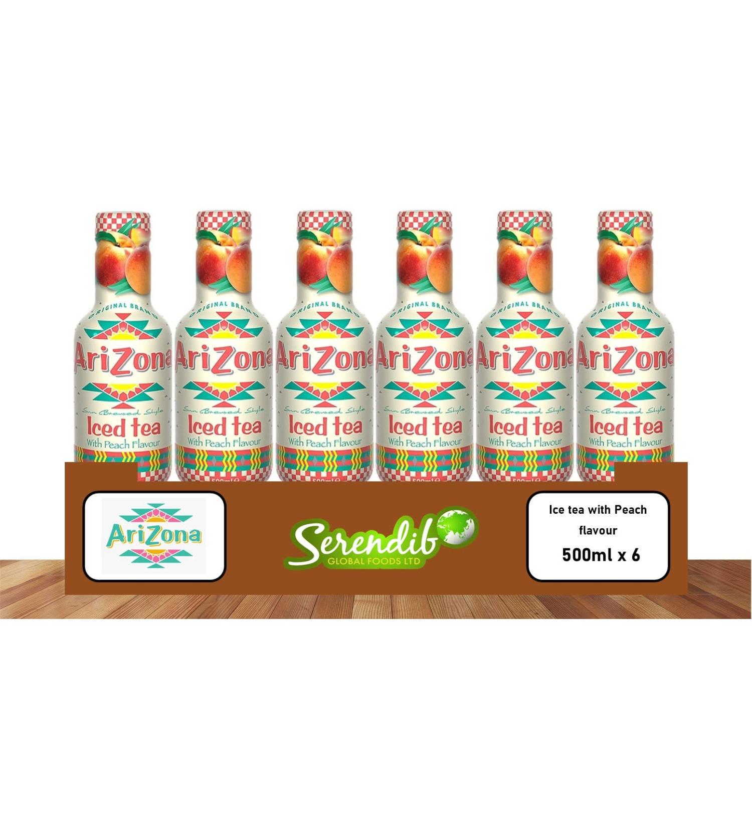 Arizona Ice tea with Peach flavour 500 ml (Pack of 6) - Buy Online on GoSupps.com