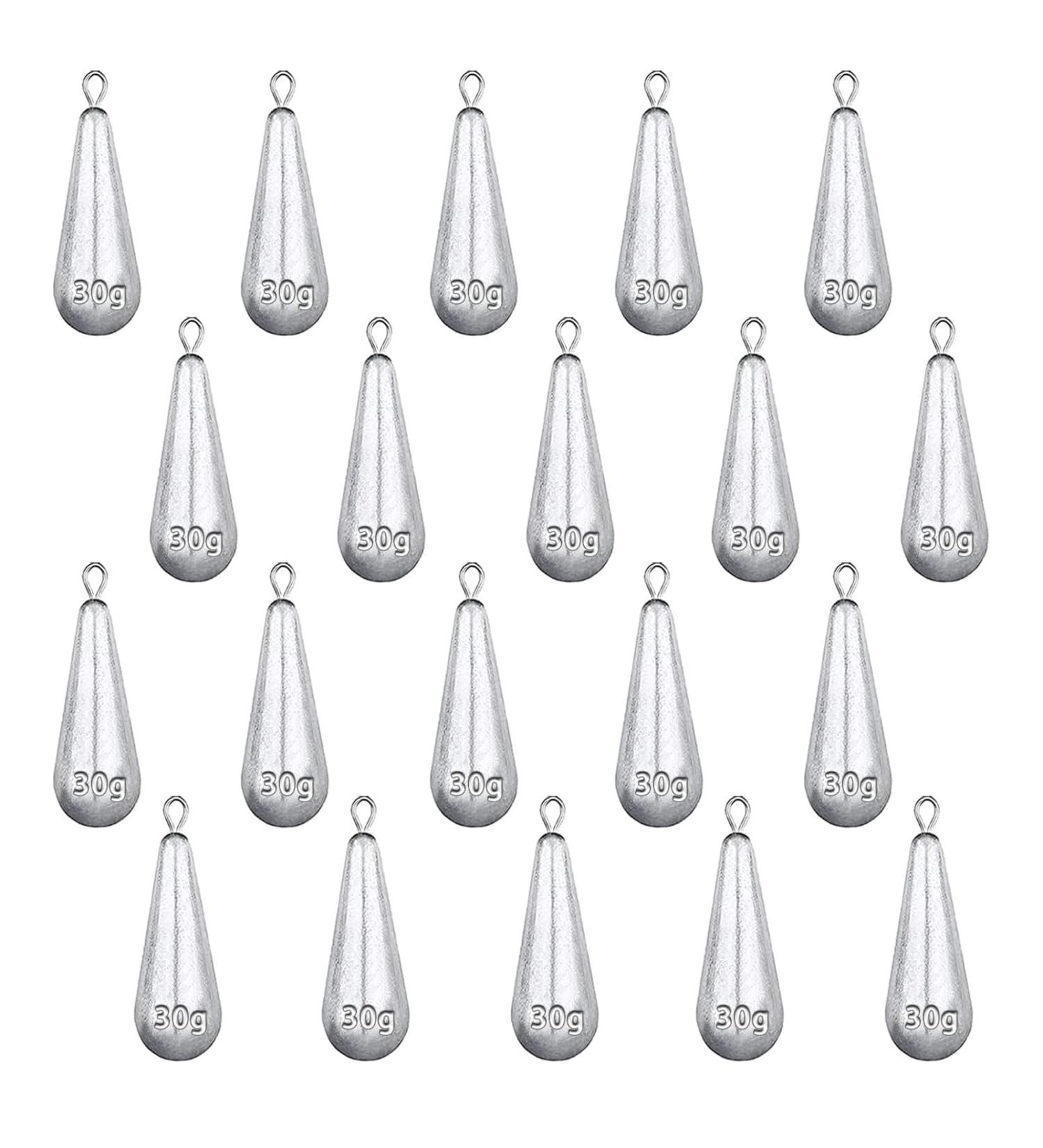 Cailiya 20 PCs Fishing Weights Kit | Shot Weights Pear Lead Sinks & Drop Shot Set for Outdoor Fishing Gear - Buy Online on GoSupps.com