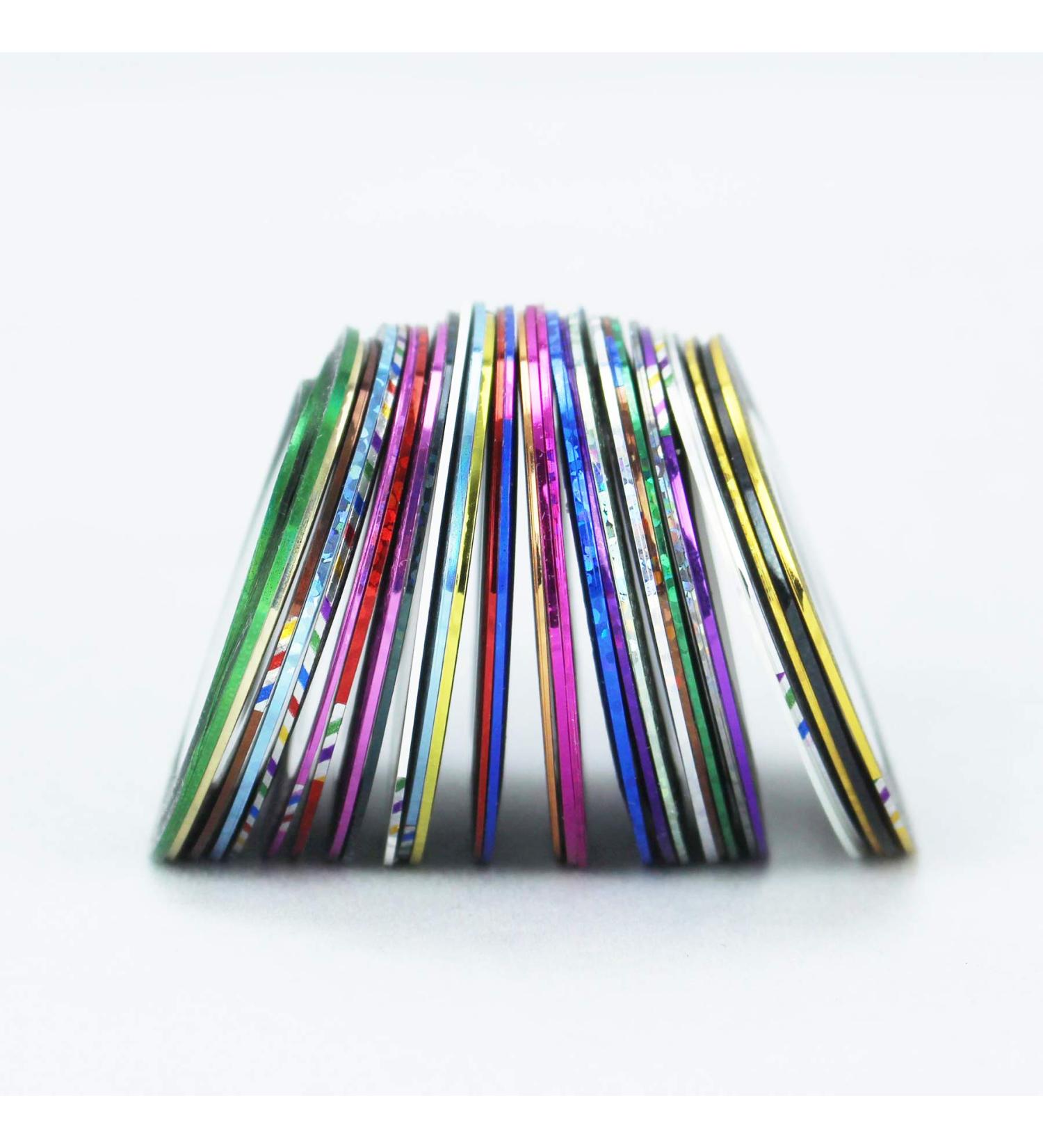 12 COLORS NAIL STICKER ROLLS STRIPING TAPE LINE NAIL ART UV GEL TIPS DIY KIT - Buy Online on GoSupps.com