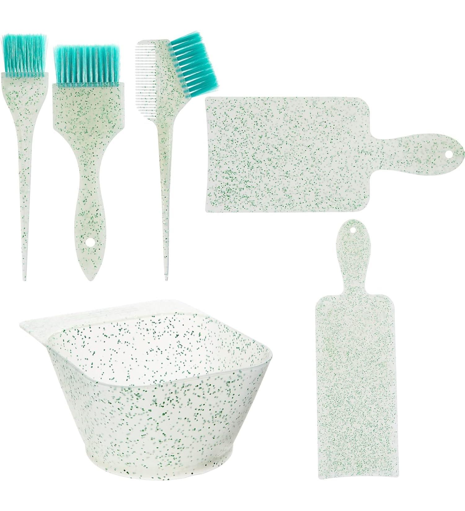 Glamlily Hair Coloring Kit with Brush Mixing Bowl and 2 Foiling Boards for Hair Dyeing and Highlighting Hair Coloring 6 Piece - Green - Buy Online on GoSupps.com