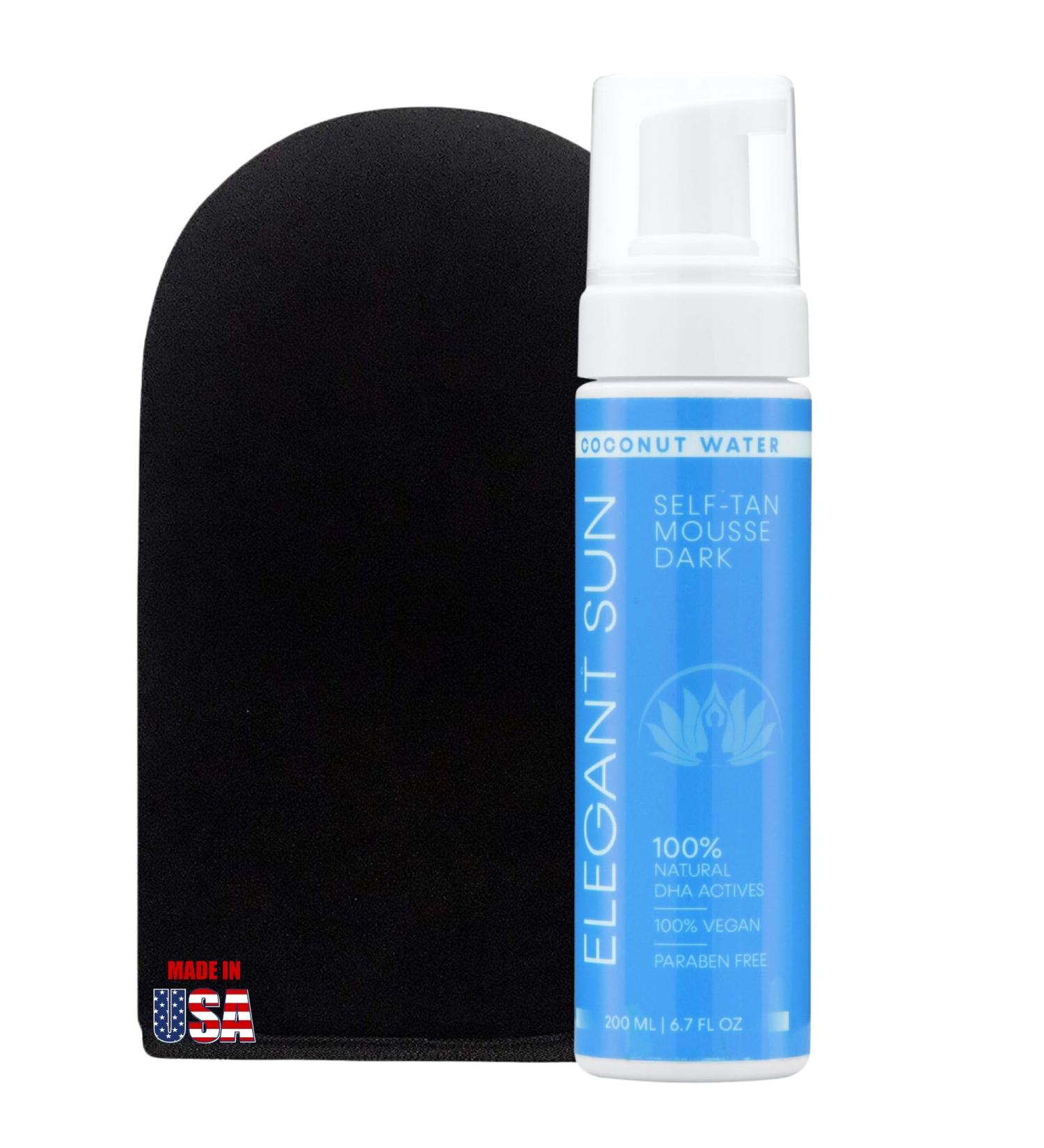 Self Tanner Mousse with Mitt - Coconut Water Foam Odor-Free Vegan & Paraben-Free | Elegant Sun - Buy Online on GoSupps.com