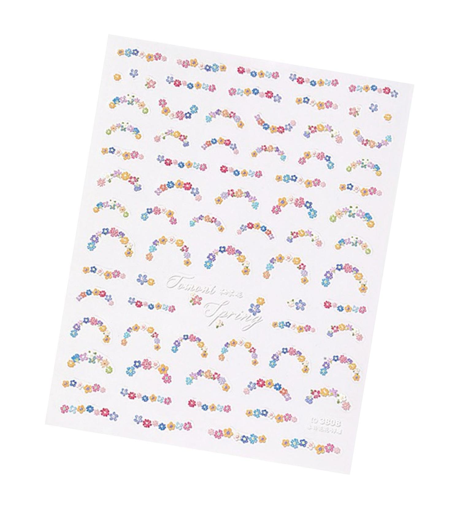 Fovolat Flower Stickers for Nails | French Style Flower Stickers Self-Adhesive - Spring Summer Flower Nail Design Manicure Tips Nail Decor Accessories for Home Salon - Buy Online on GoSupps.com