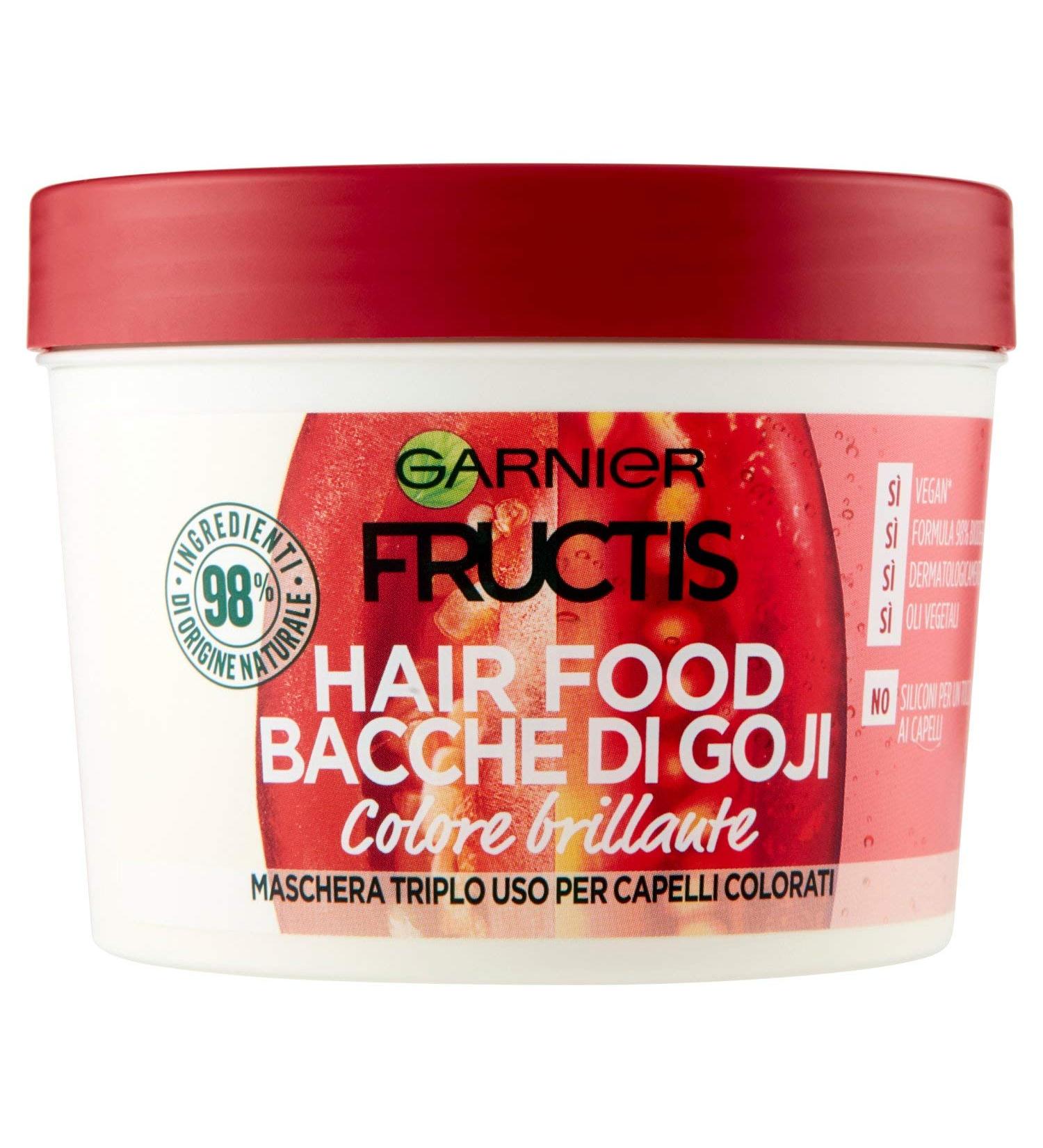Garnier Fructis Hair Food Goji Sticks 3 in 1 Nutrient Mask | Vegan Formula for Coloured Hair | 390 ml - International Shipping Available - Buy Online on GoSupps.com