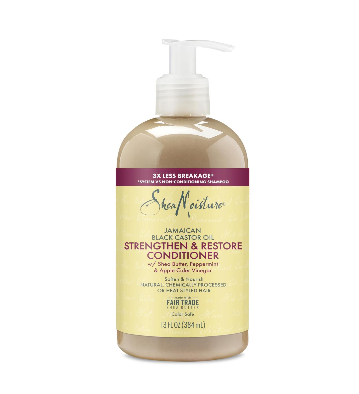 Shea Moisture Jamaican Black Castor Oil Strengthen & Restore conditioner For Damaged Hair with Shea Butter Peppermint and Apple Cider Vinegar 384 ml - Buy Online on GoSupps.com
