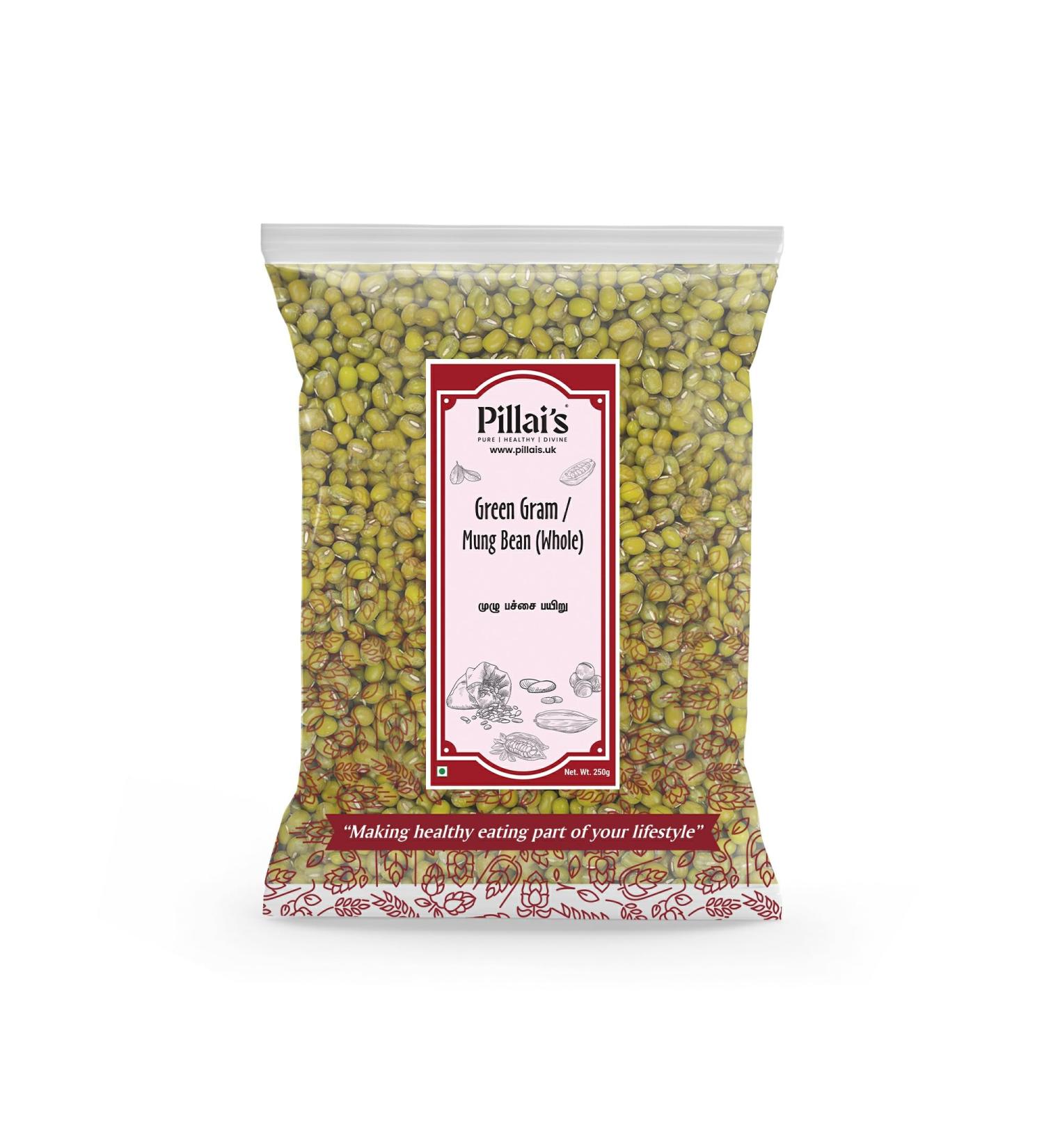 Pillai's Green Gram/Mung Bean (Whole) - 250 grams - Buy Online on GoSupps.com