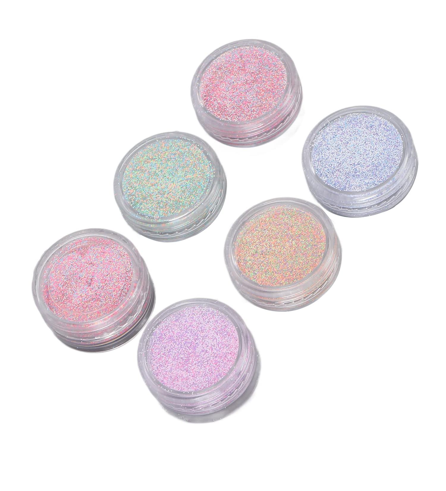Nail Glitter Powder Elegant 6 Colors Exquisite Compact Nail Powder Stylish Delicate for Nail Salon for Party Dating - Buy Online on GoSupps.com