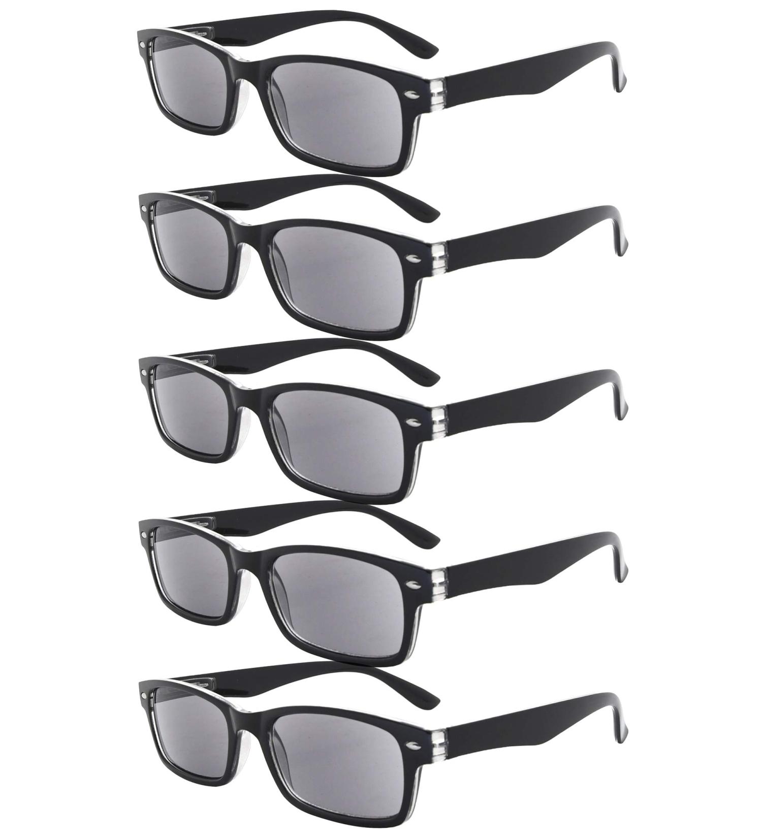 Eyekepper 5-Piece Spring Hinge Half Eye Reading Glasses Set +0.50 Gray Lens - Stylish & Durable - Buy Online on GoSupps.com