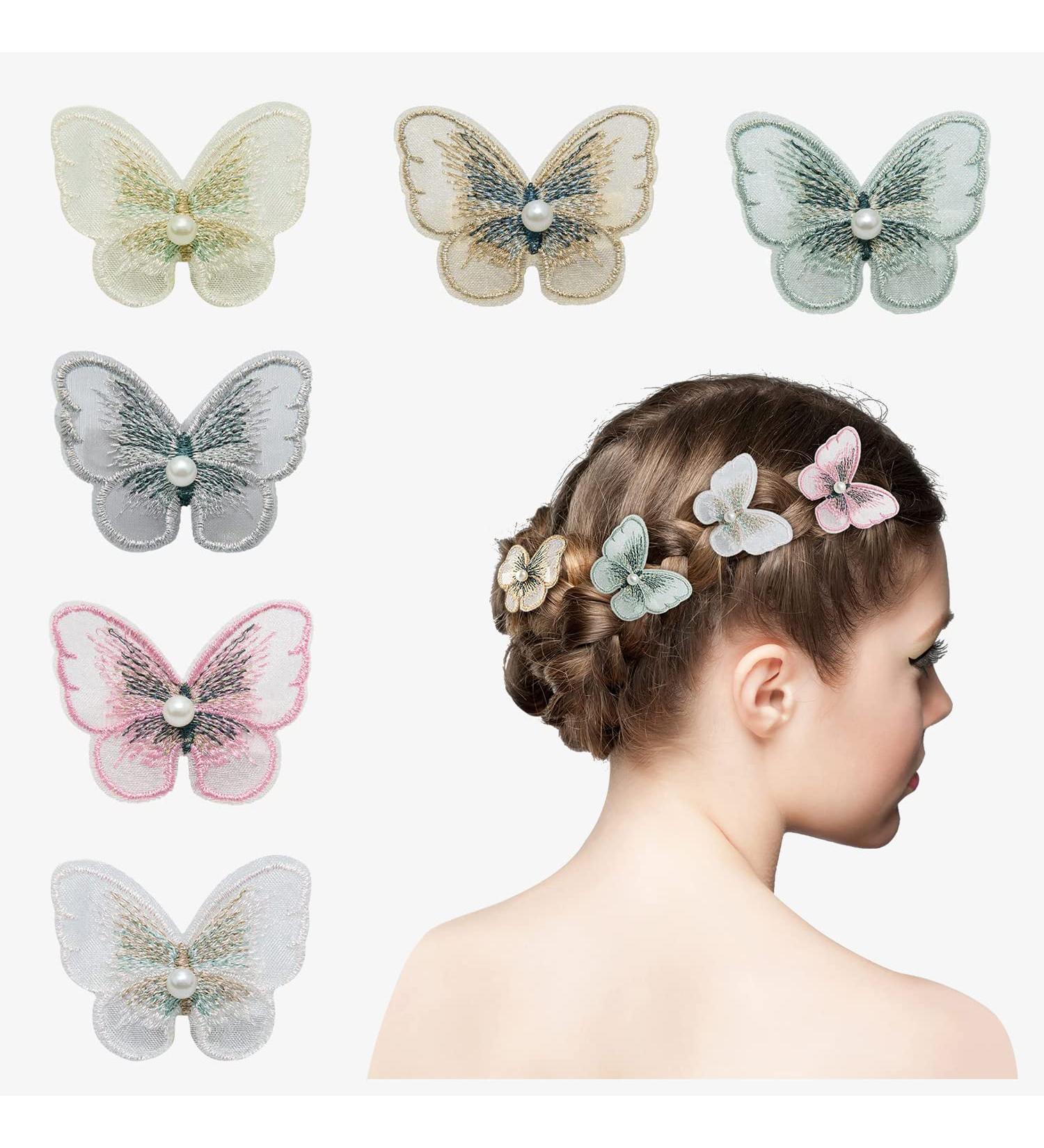 6 Small Baby Butterfly Hair Clips - Cute Accessories for Girls, Teens, Women | Perfect for Weddings & Parties - Buy Online on GoSupps.com