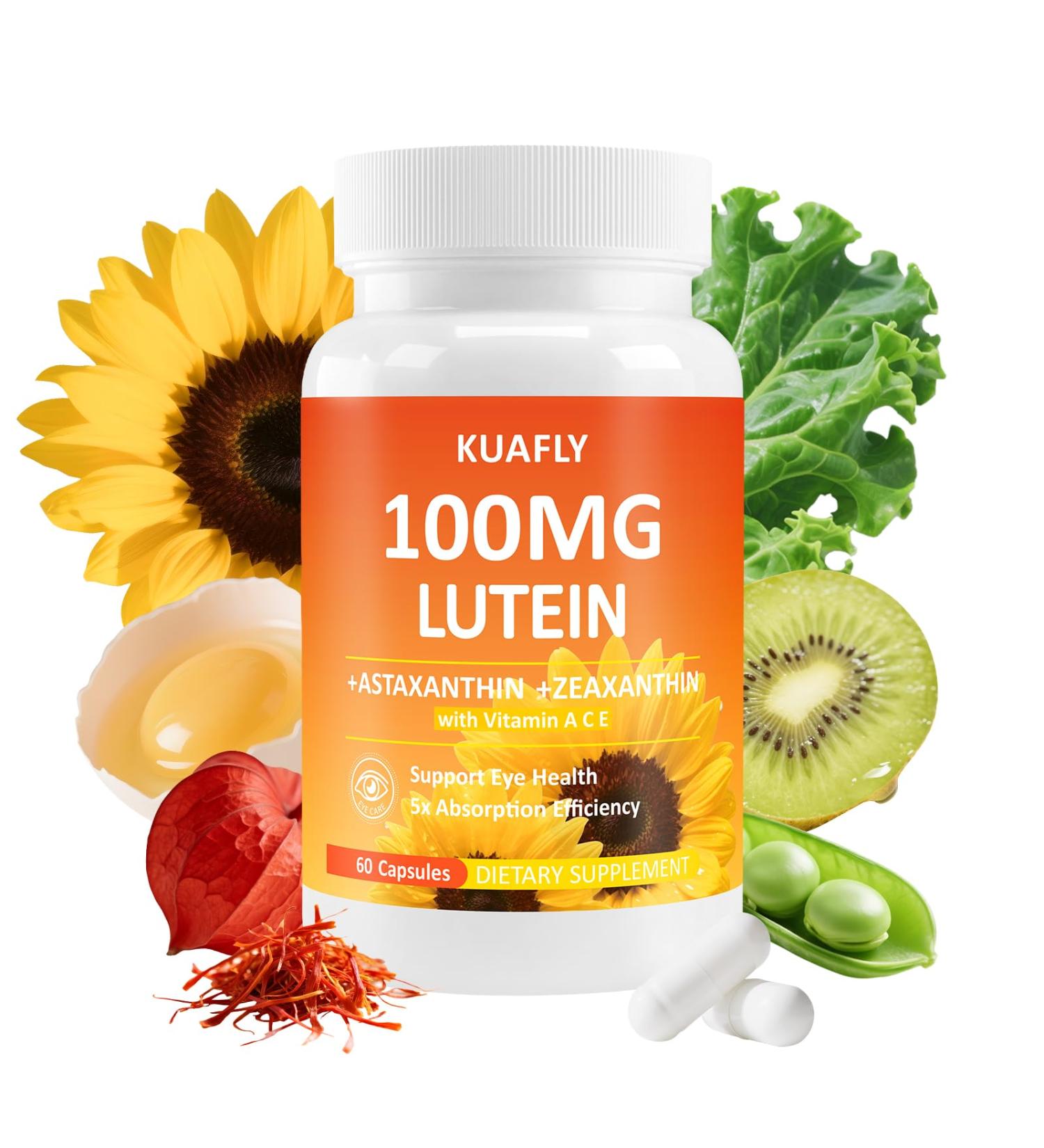 Lutein and Zeaxanthin Supplements with Astaxanthin 50MG Eye Vitamins - Premium Lutein for Eye Vision Support 60 Capsules 60 Count (Pack of 1) - Buy Online on GoSupps.com