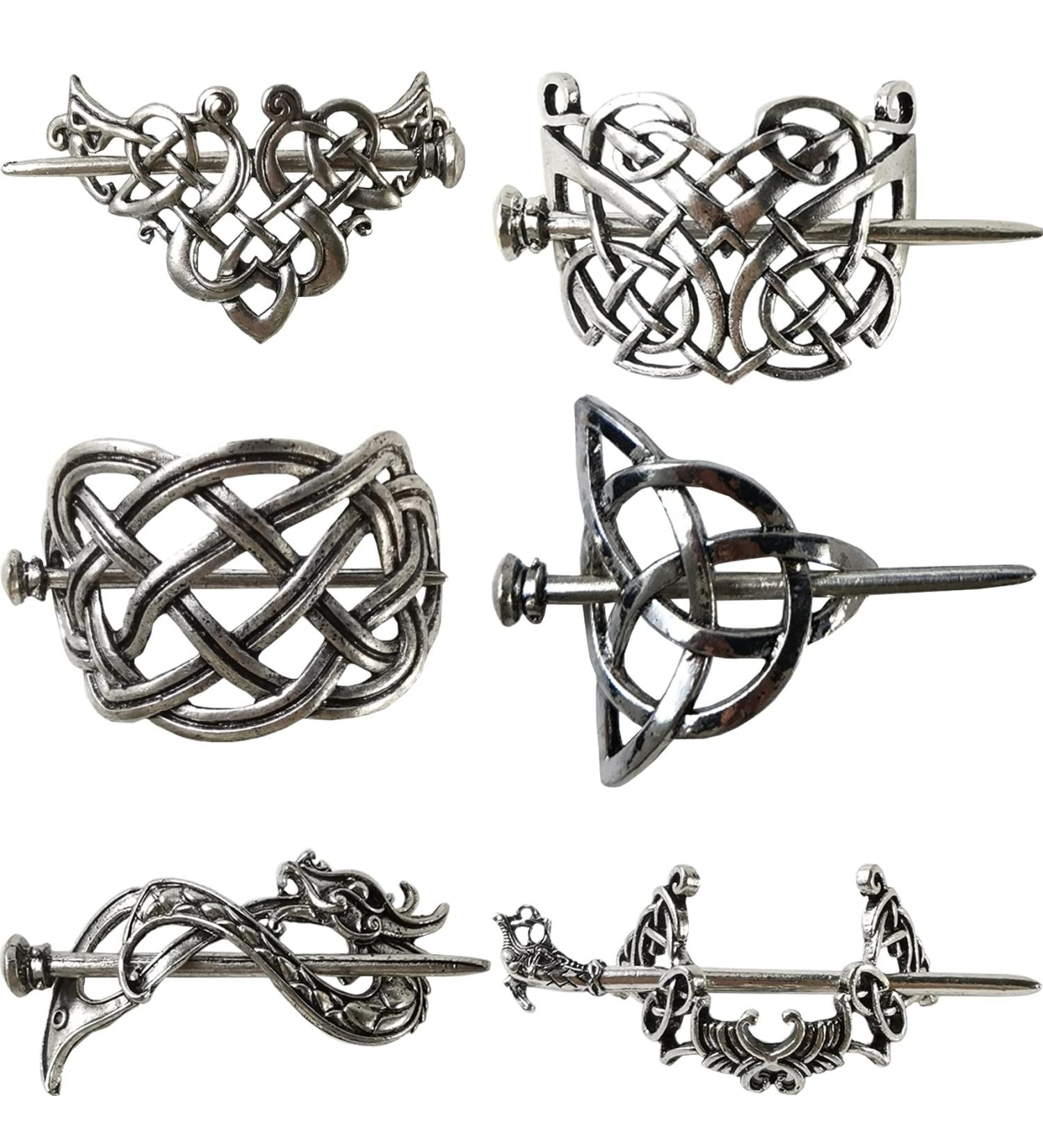 NSBELL 6PCS Viking Celtic Hair Clips - Vintage Silver Hairpins for Girls and Women - Buy Online on GoSupps.com