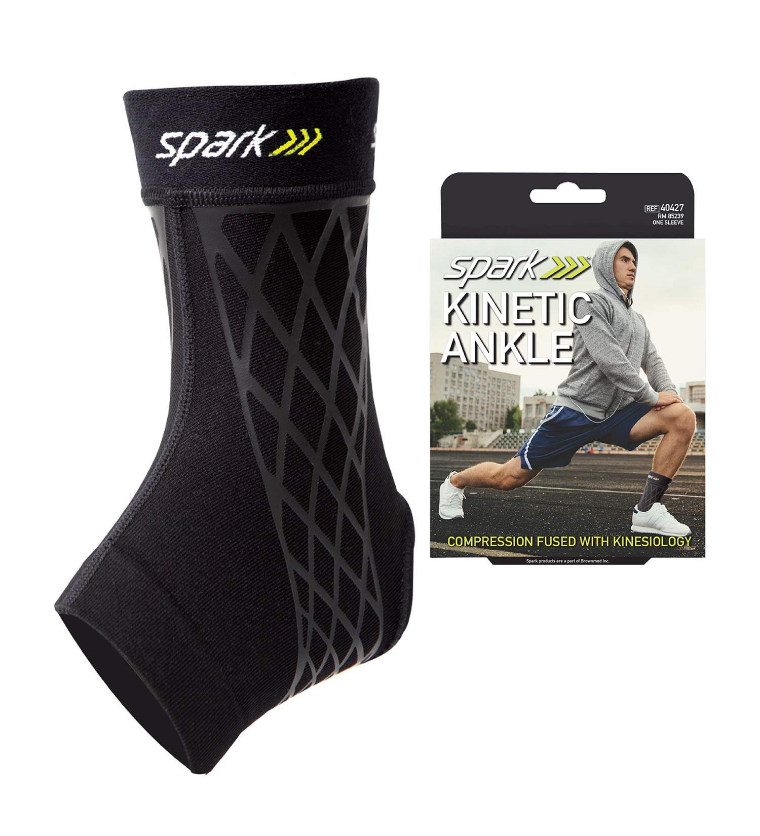 Shop Spark Kinetic Sleeve - Small Ankle Compression Support with Kinesiology Tape | Non-Slip Breathable & Moisture Wicking for Enhanced Muscle & Joint Support International Shipping Available - Buy Online on GoSupps.com