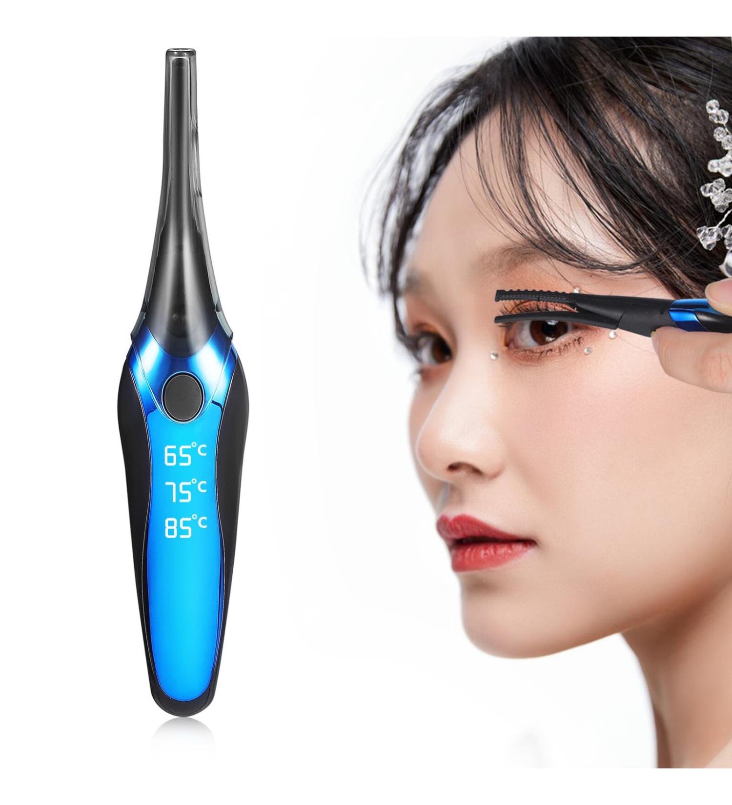 minkissy Heated Eyelash Curler Electric Eyelash Curler with Clip Rechargeable Natural Curling 3 Temp Settings 24h Long Lasting for Makeup Tools Women - Buy Online on GoSupps.com