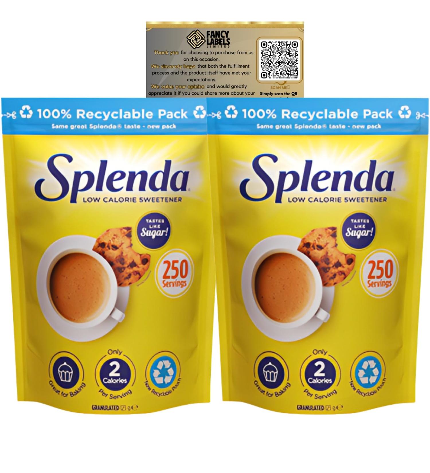 Sweetener Multipack with Splenda Granulated Low Calorie Sweetener 125g Pack of 2 - Buy Online on GoSupps.com