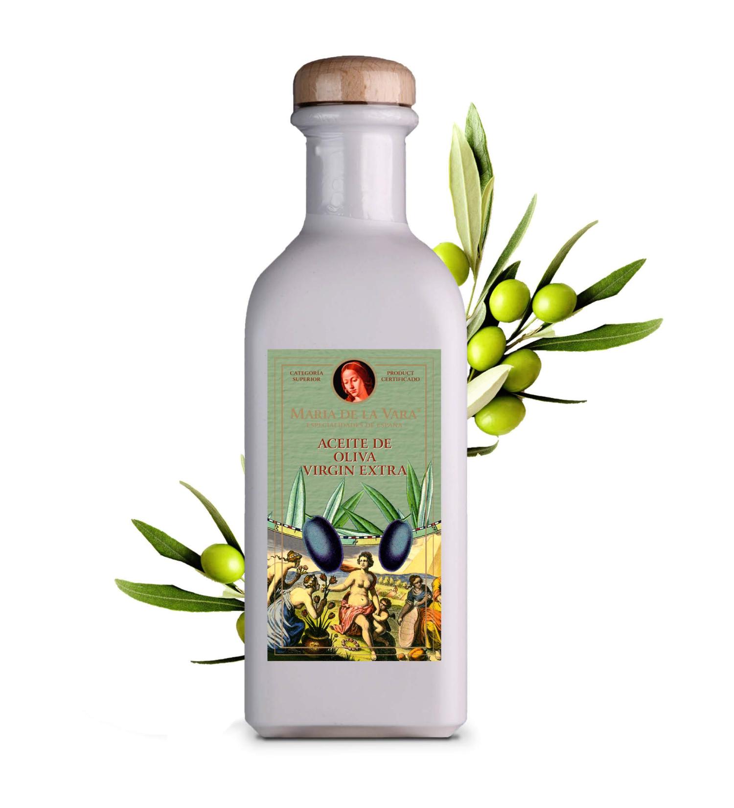 Maria de la Vara Extra Virgin Olive Oil 0.5L - Premium Cold-Pressed Spanish Olive Oil for Roasting & Mediterranean Cuisine - Buy Online on GoSupps.com