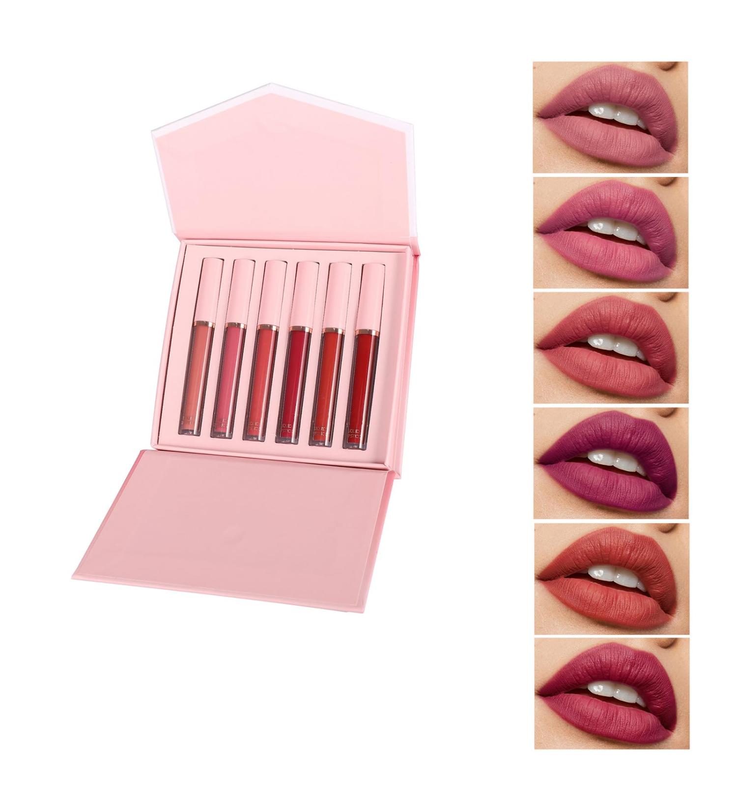 Scnvsi 6Pcs Matte Liquid Lipstick Set for Women Girls Waterproof Pigmented Lip Gloss Beautiful Colors for All Occasions - Buy Online on GoSupps.com