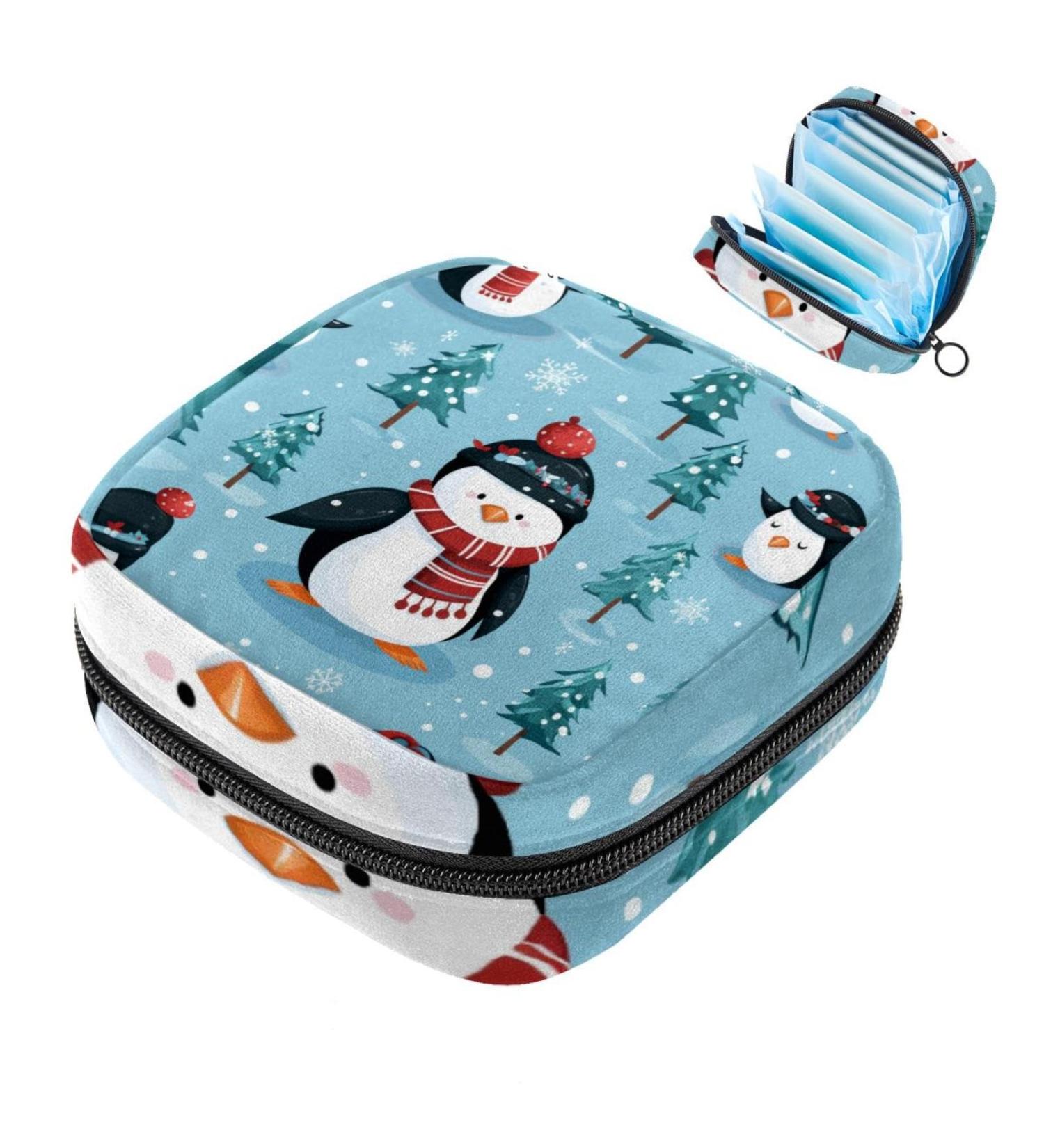 Women's Menstrual Cup Storage Bag - Travel Organizer with Christmas Snowman Pattern | Large Capacity Makeup & Bandage Holder (Pack of 1) - Buy Online on GoSupps.com