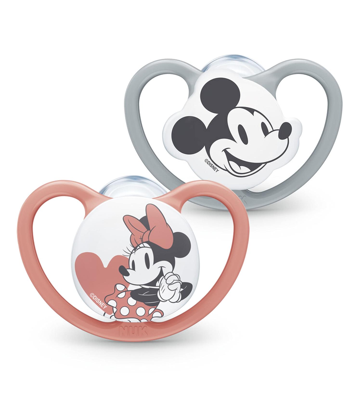 Buy Nuk Sucker Space 6-18 Months | BPA-Free Silicone | Disney Mickey & Minnie Mouse | 2-Pack with Extra Ventilation | International Shipping - Buy Online on GoSupps.com