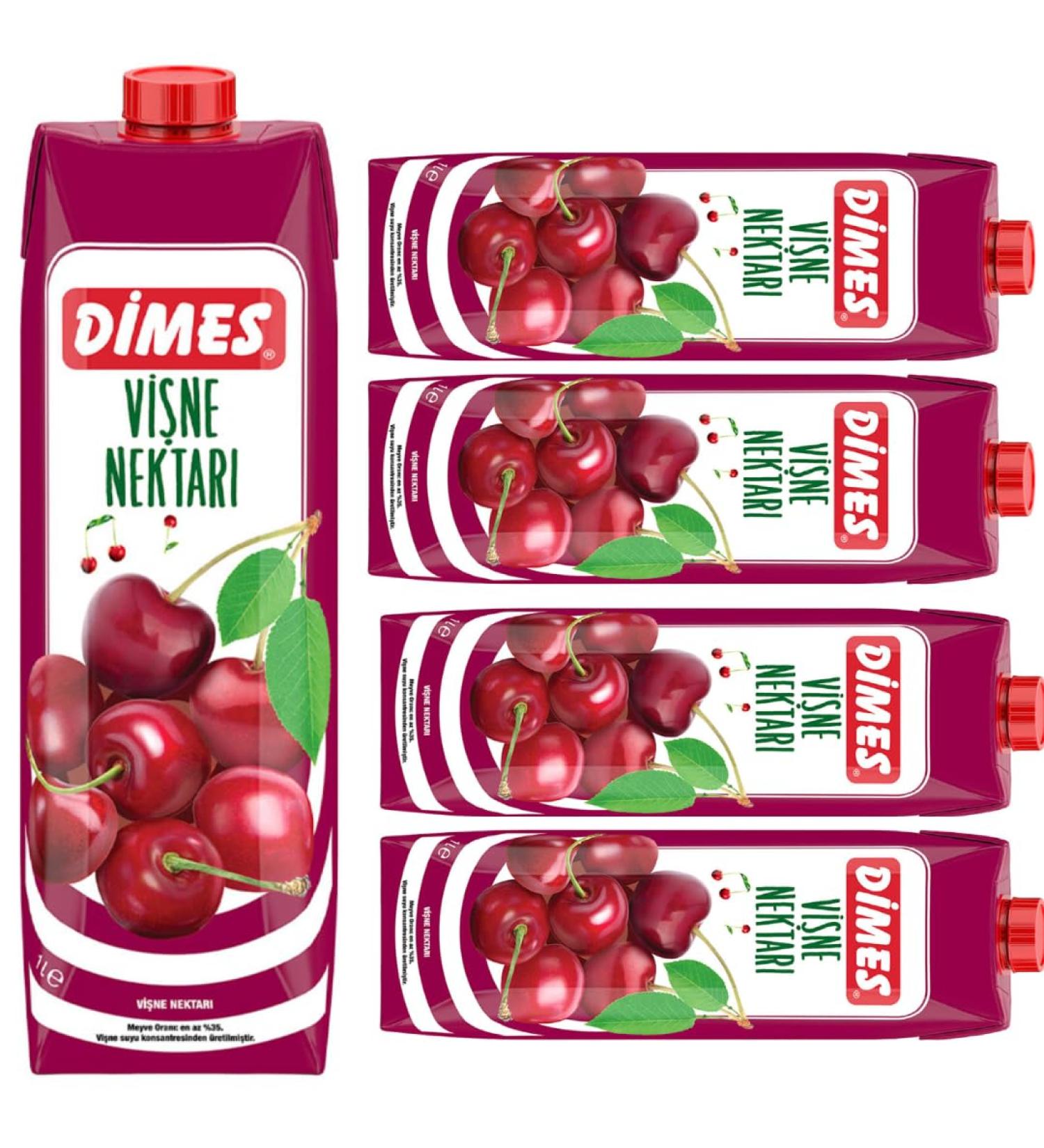 Dimes Sour Cherry Juice fruit juice 1000 Mililiter x 5 Pieces - Buy Online on GoSupps.com