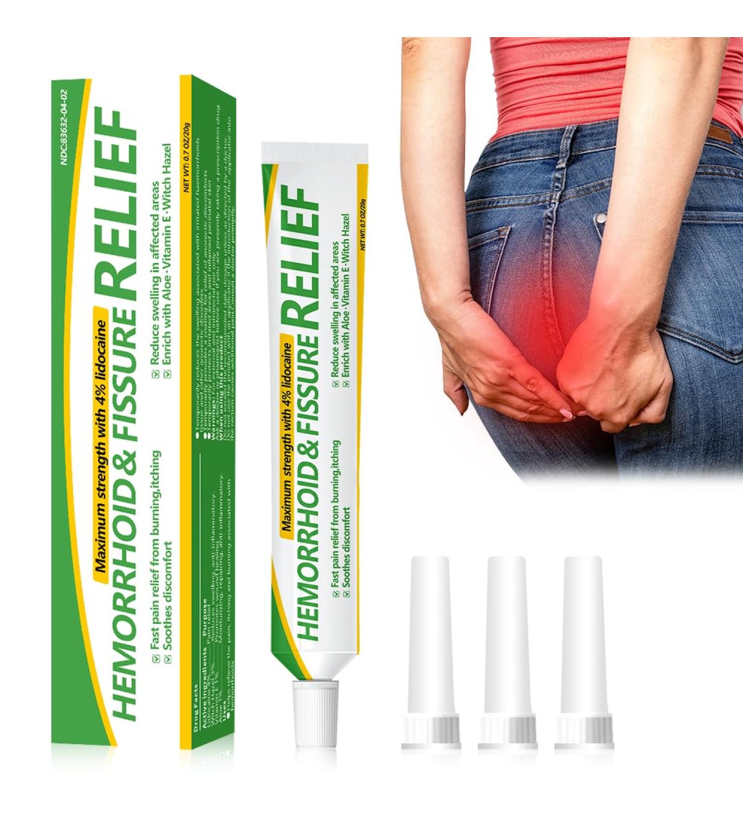 Hemorrhoids and Fissure Relief Cream Hemorrhoid Ointment for Hemorrhoid Treatment Fast Acting Relief of Pain Swelling 1 Count(1 pack) - Buy Online on GoSupps.com