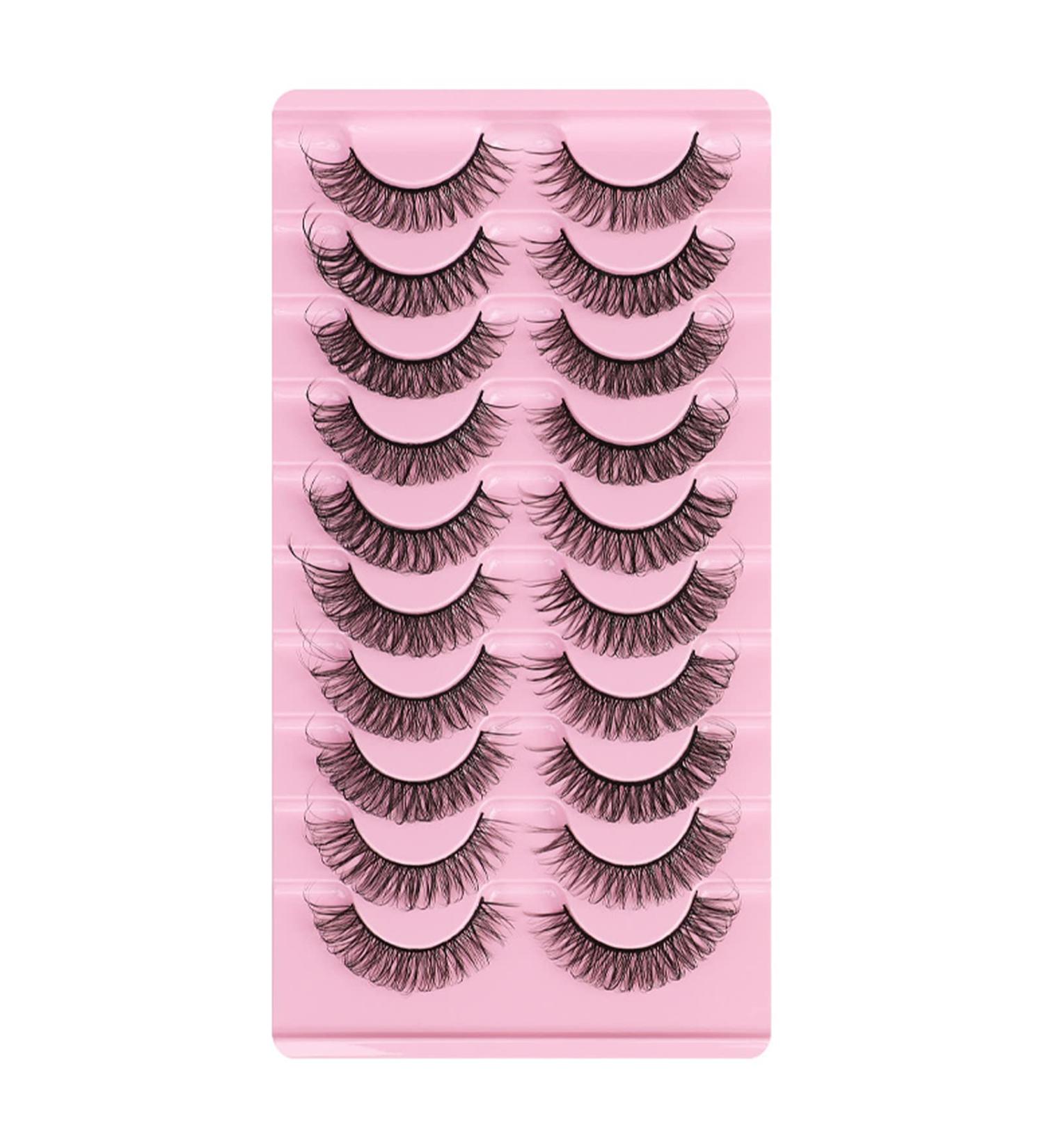 False Eyelashes Russian Strip Lashes 3D Hybrid Strip LashesD Curl Lashes Cat Eye Lashes Natural Look Fluffy Hybrid Strip Lashes Reusable False Eyelashes Multi-level Curling Eyelashes (DH06-05) - Buy Online on GoSupps.com