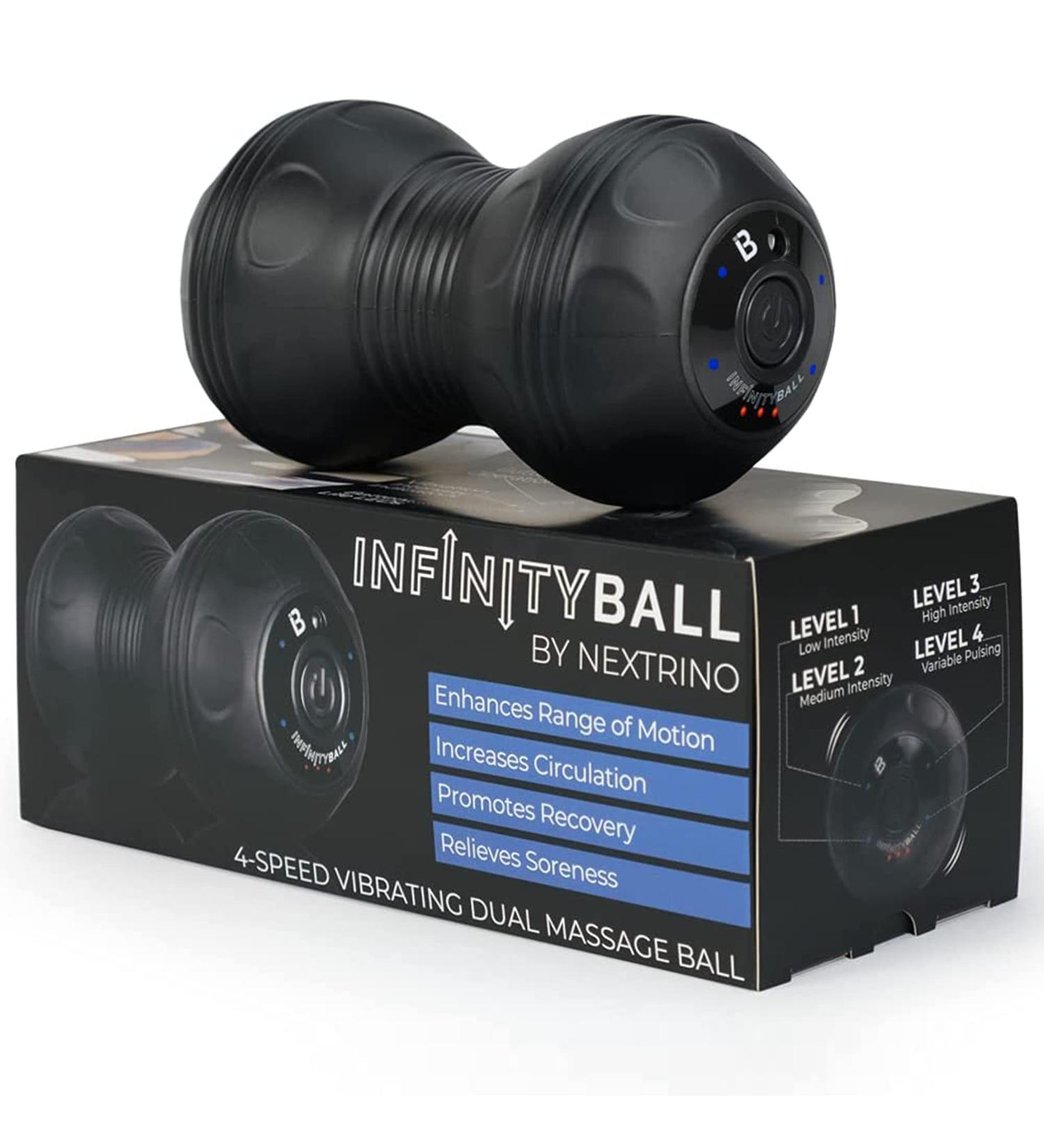 Nextrino Peanut Massage Ball - 4-Speed Vibrating Foam Roller for Deep Tissue Muscle Pain Relief - Myofascial Release Therapy for Anywhere Workout Recovery - Buy Online on GoSupps.com