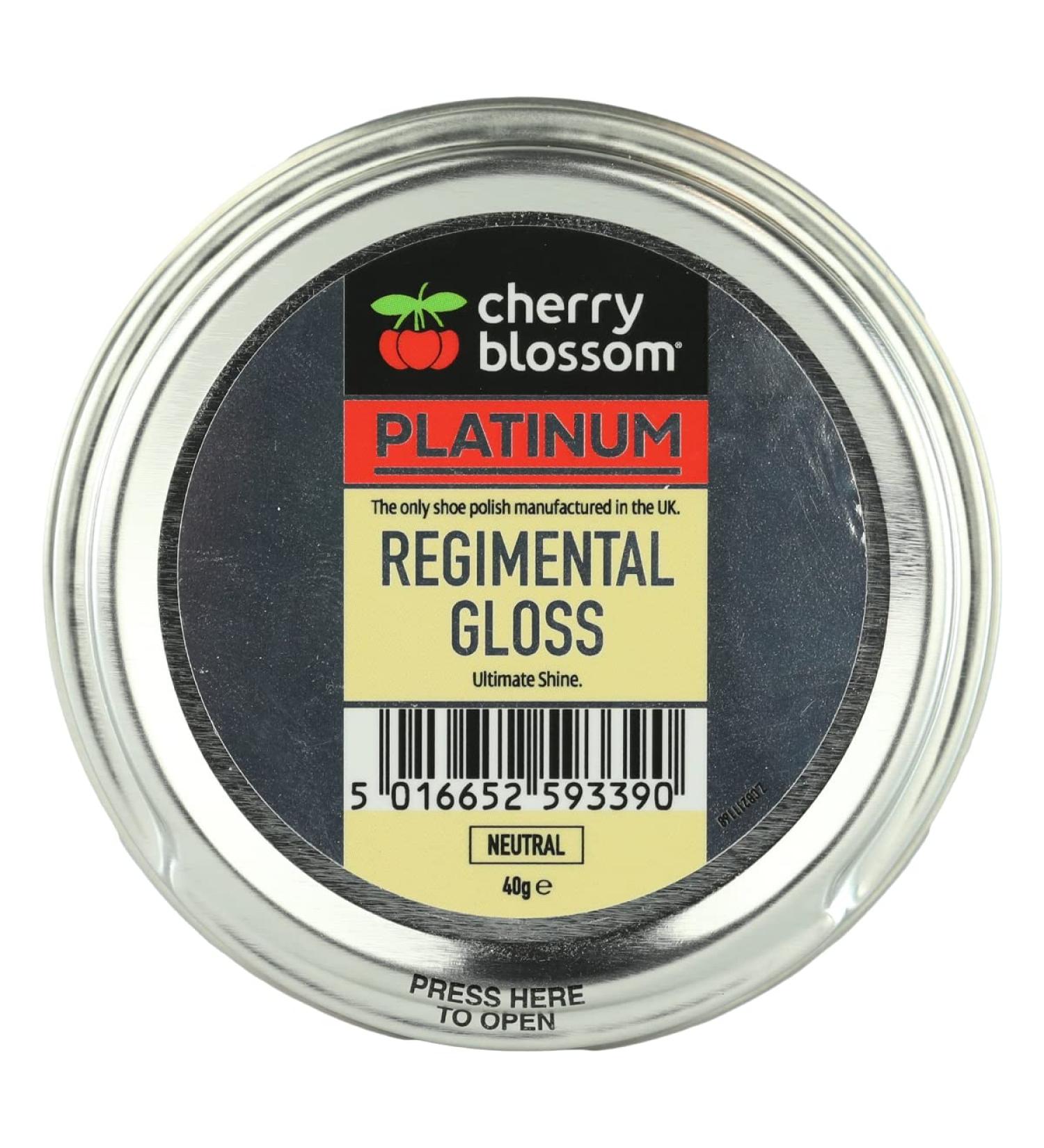 Cherry Blossom Footwear Regimental Gloss Shoe Polish Neutral 40g
