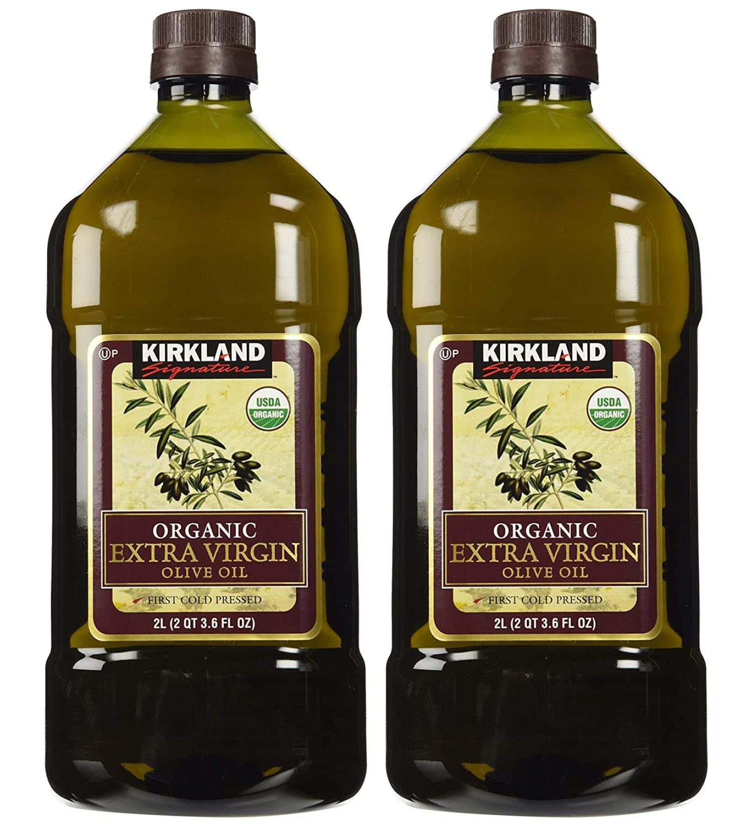 Kirkland Signature 2 x Organic Extra Virgin Olive Oil, 2 Liters 67.63 Fl Oz (Pack of 2)