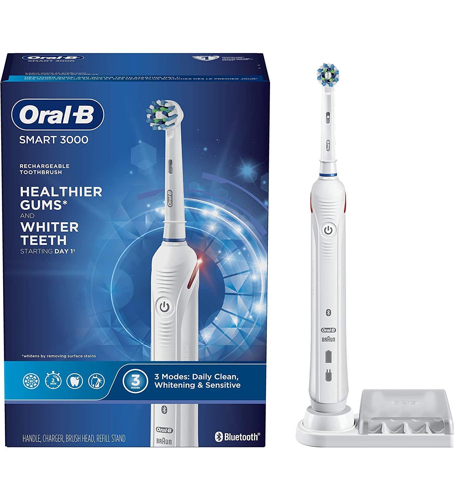 Oral-B Pro 3000 3D White Electric Toothbrush - Brighten Your Smile with Advanced Cleaning Technology - Buy Online on GoSupps.com