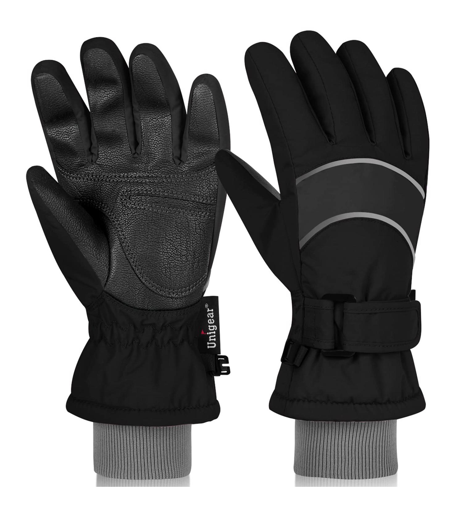 Unigear Kids Ski Gloves - Waterproof Winter Snow Gloves for Boys & Girls - Black Medium - Buy Online on GoSupps.com