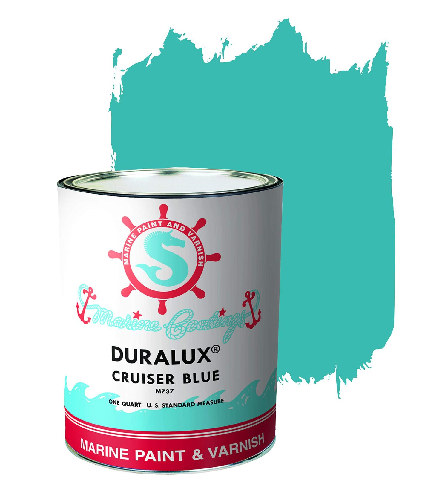 DURALUX Marine Enamel, Cruiser Blue, 1 Quart, Topside Paint for Boats and Other Onshore or Offshore Marine Maintenance Applications, Adheres to Steel, Metal, Wood, Fiberglass & Aluminum 1 Quarts (Pack of 1)