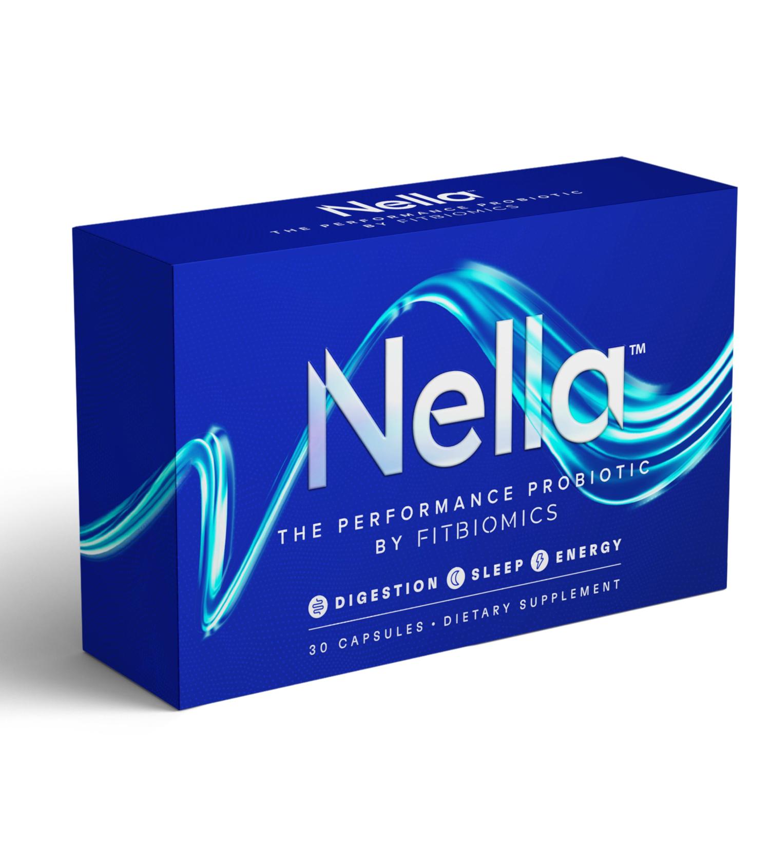 Nella Gut Health Supplements for Women & Men (30 Capsules), Energy Boosting Probiotics for Digestive Health, 3 Strains, Daily Probiotic Pills, Supports Workout & Recovery - Buy Online on GoSupps.com