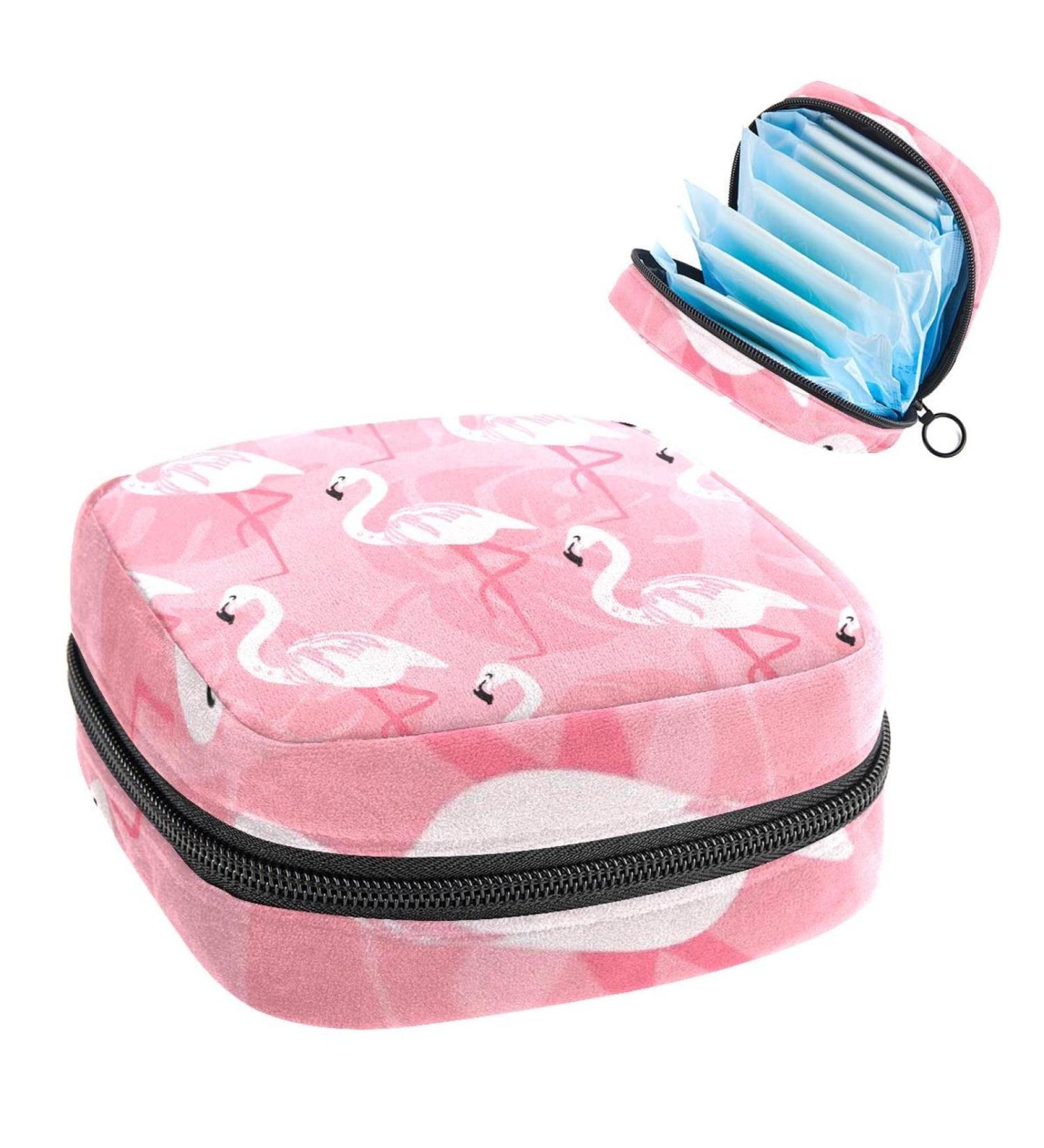 GIAPB Cartoon Flamingo Period Bag - Sanitary Napkin Storage & Makeup Travel Pouch - Buy Online on GoSupps.com