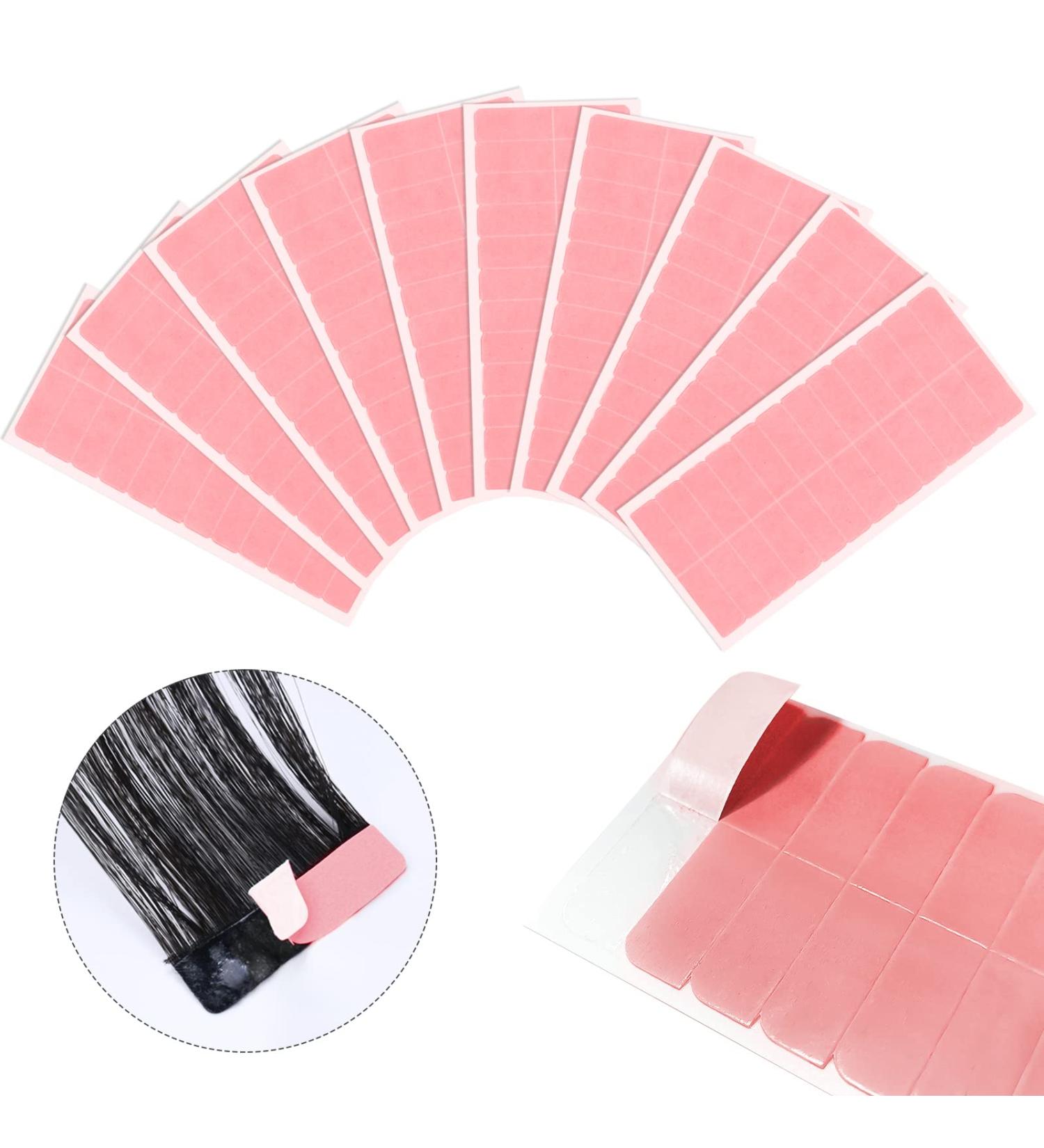 Kalolary 120Pcs Double Sided Hair Tape - Pink Hair Extension Tape Tabs for Lace Wig, Hairpiece, Toupee - Replacement Tape for Hair Extensions - Hair Weft Adhesive - Buy Online on GoSupps.com