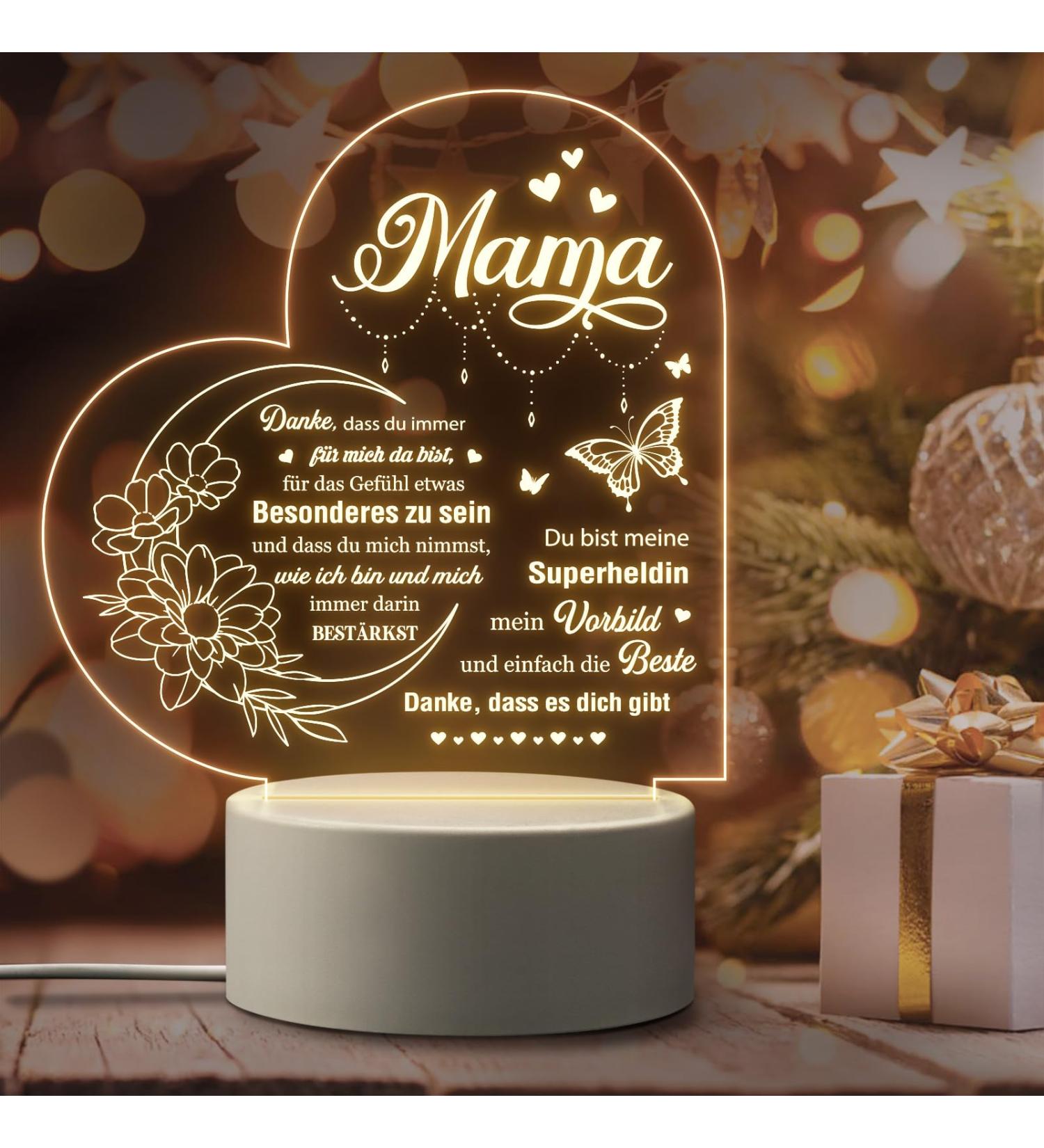 Giftasy Mama Gift - LED Acrylic Night Light Lamp | Unique Gifts for Mom Best Birthday & Mother's Day Present - Buy Online on GoSupps.com