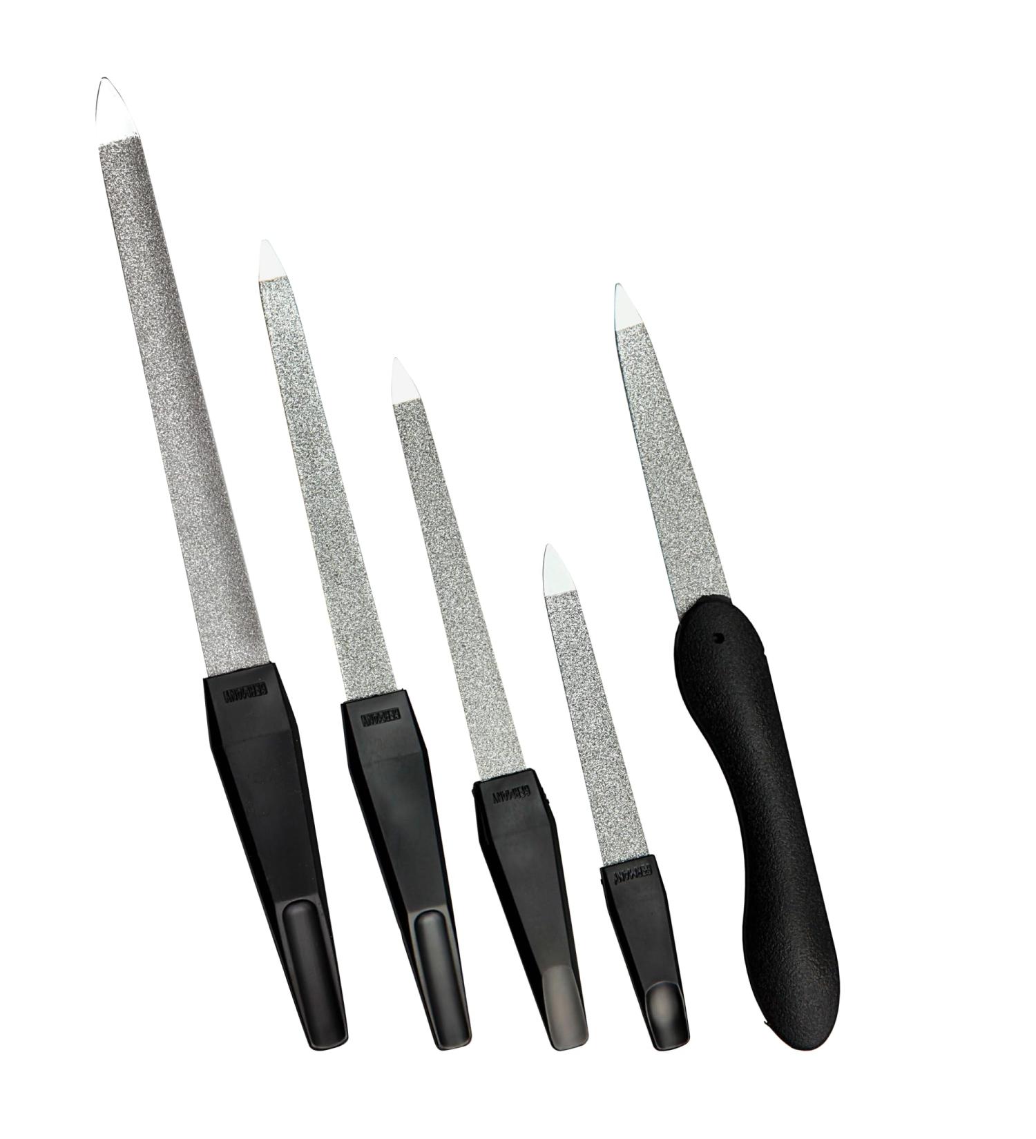 SONNENSCHEIN by Hans Kniebes Set of 5 Sapphire Nail Files Coarse/Fine for Manicure and Pedicure Black - Buy Online on GoSupps.com