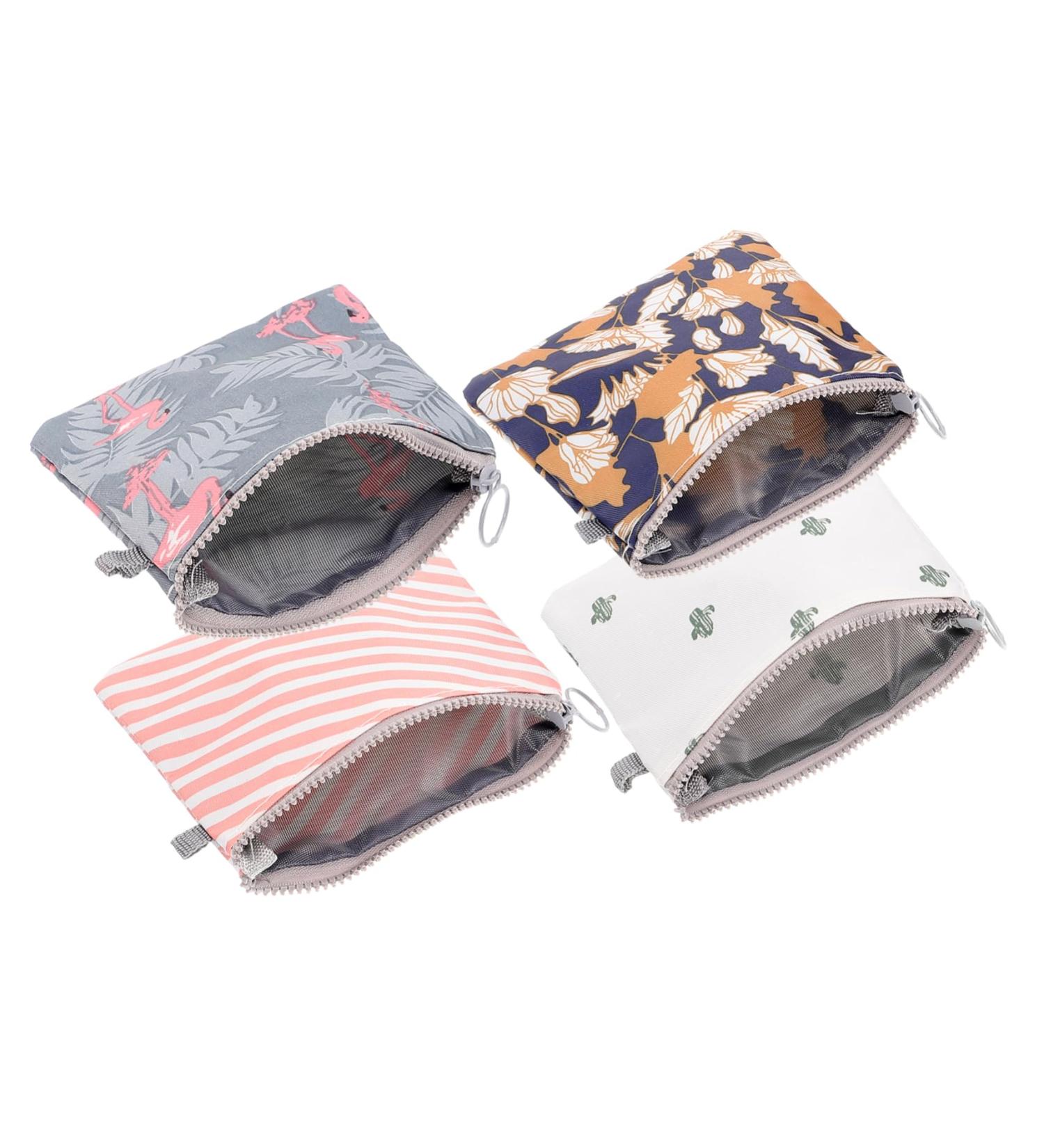 Kombiuda 4-Piece Sanitary Organizer Pad Set - Stylish Travel Pocket for Women's Period Napkins & School Supplies - Buy Online on GoSupps.com