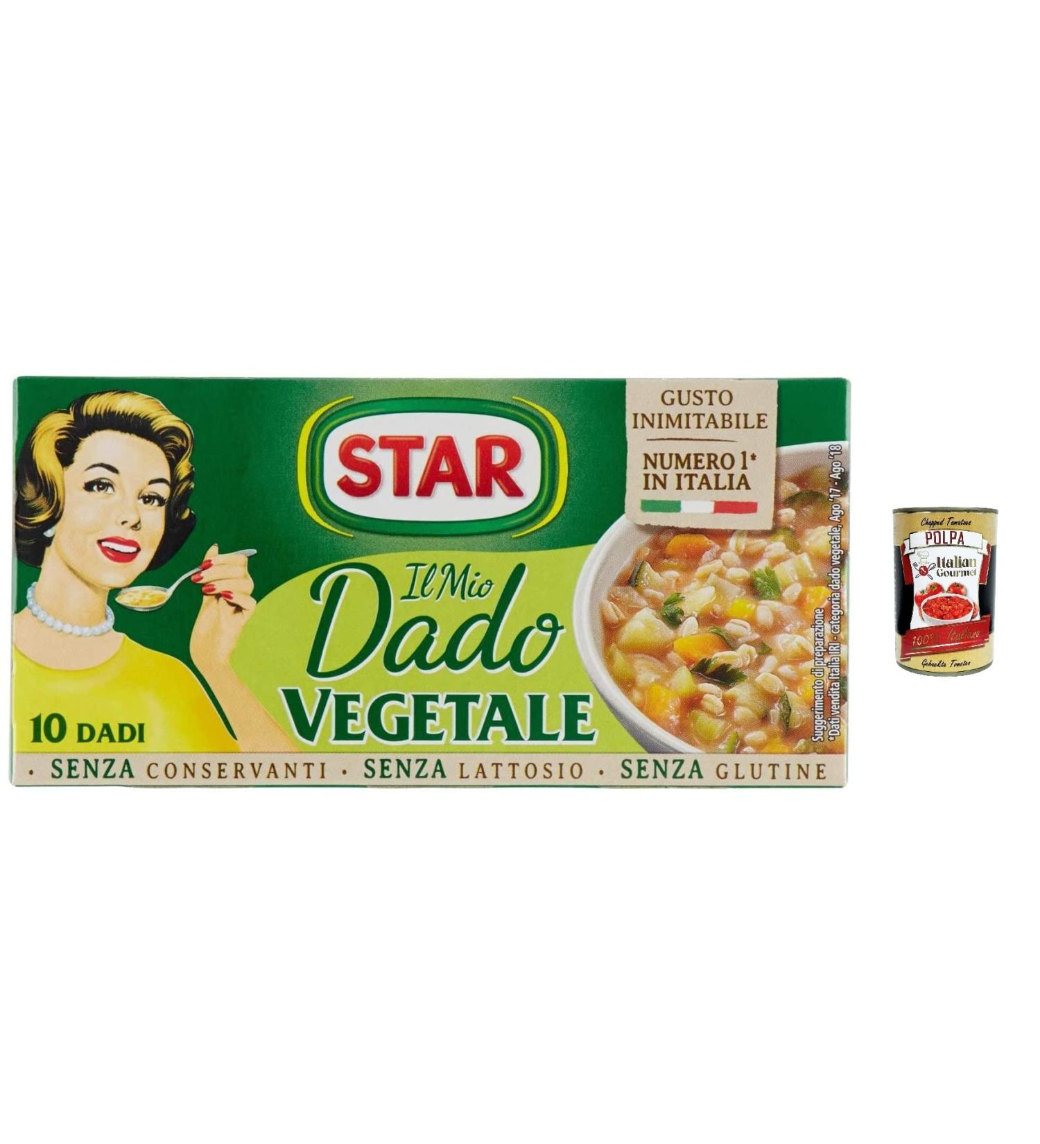  Italian Gourmet E.R. Star il Mio Dado 3-pack of vegetables with 9 preservative-free lactose-free and gluten-free vegetables + 400g Italian gourmet polpa - Buy Online on GoSupps.com