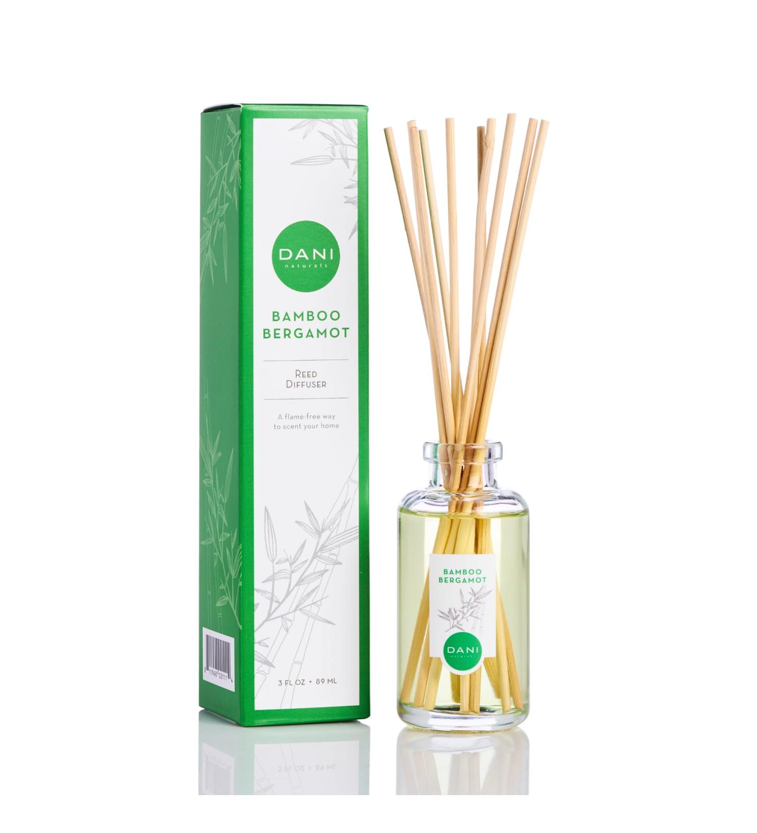 Natural Reed Diffuser Set - Clean Bamboo Bergamot Aromatherapy | DANI Naturals - Alcohol Free | 10 Sticks 3.5 oz - Buy Online on GoSupps.com