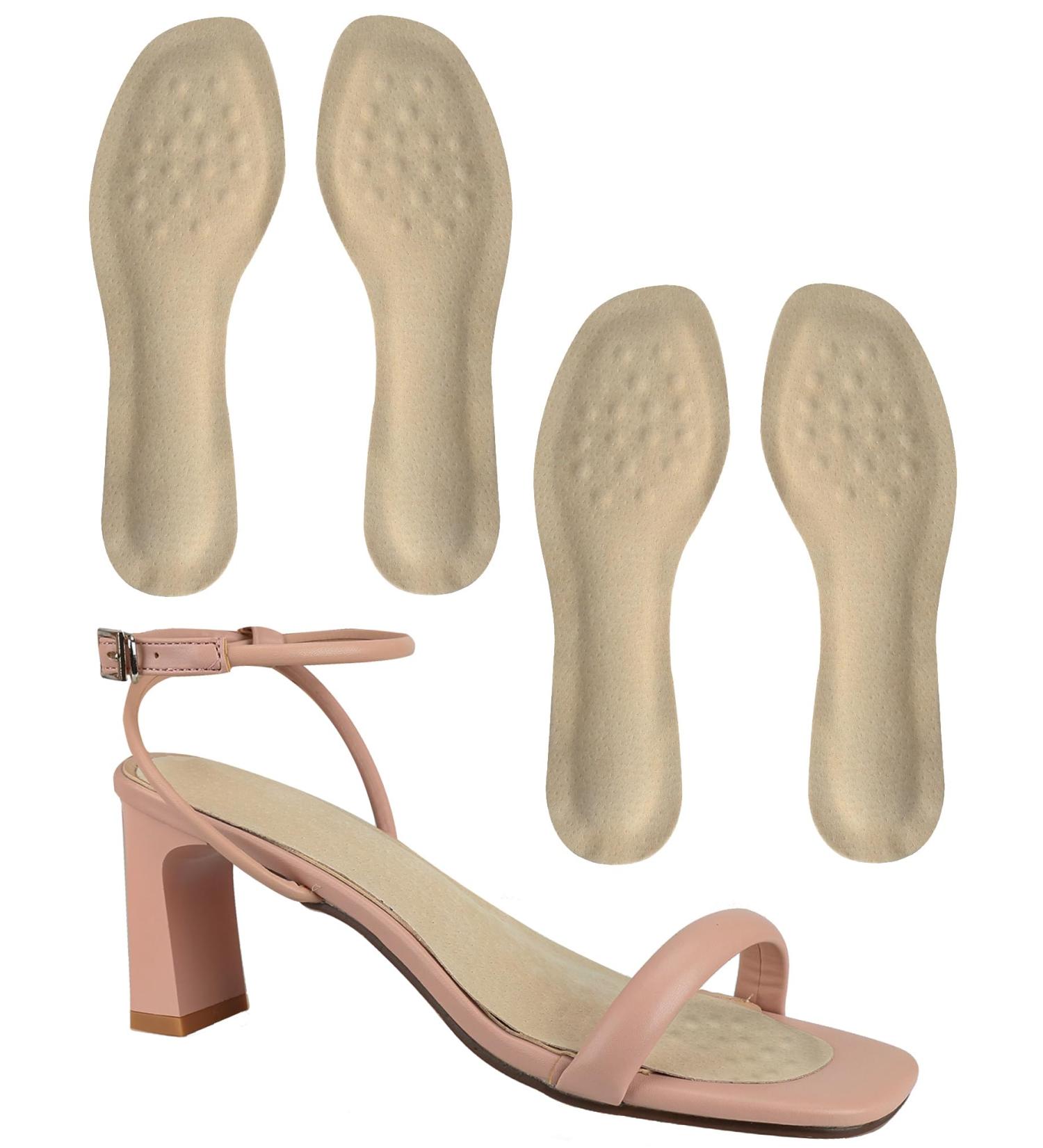 Shop 2 Pairs High Heel Insoles for Women | Pain Relief Arch Support Cushioned Sandal Inserts | Anti-Slip Beige 3/4 Insoles for Flats & Open Toe Shoes (Sizes 5-8 - Buy Online on GoSupps.com