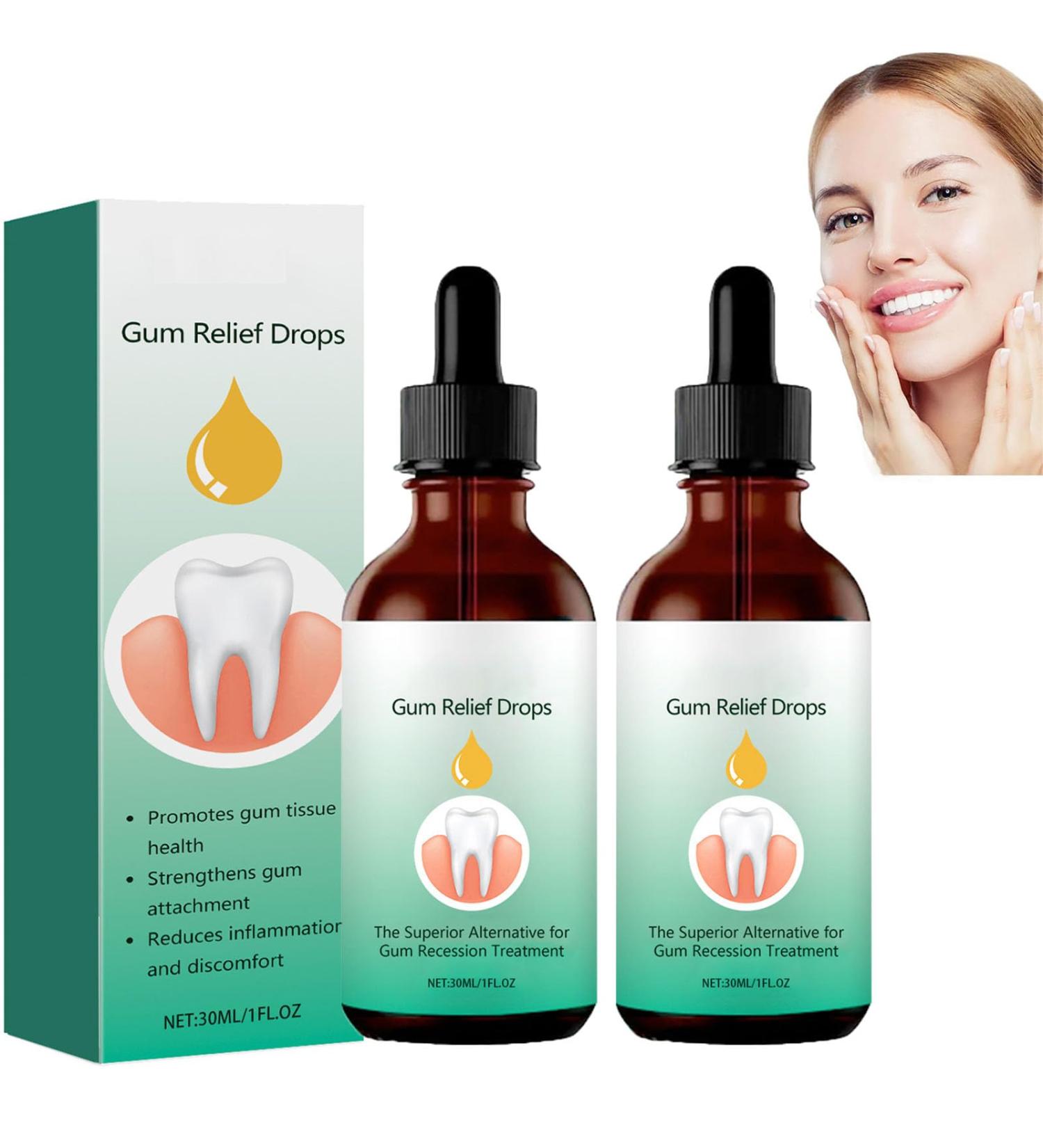 Gouttes de repousse des gencives restauration des gencives naturelles et bain de bouche en gouttes liquides traitement de r paration des gencives haleine fra che (2 Pcs) - Buy Online on GoSupps.com