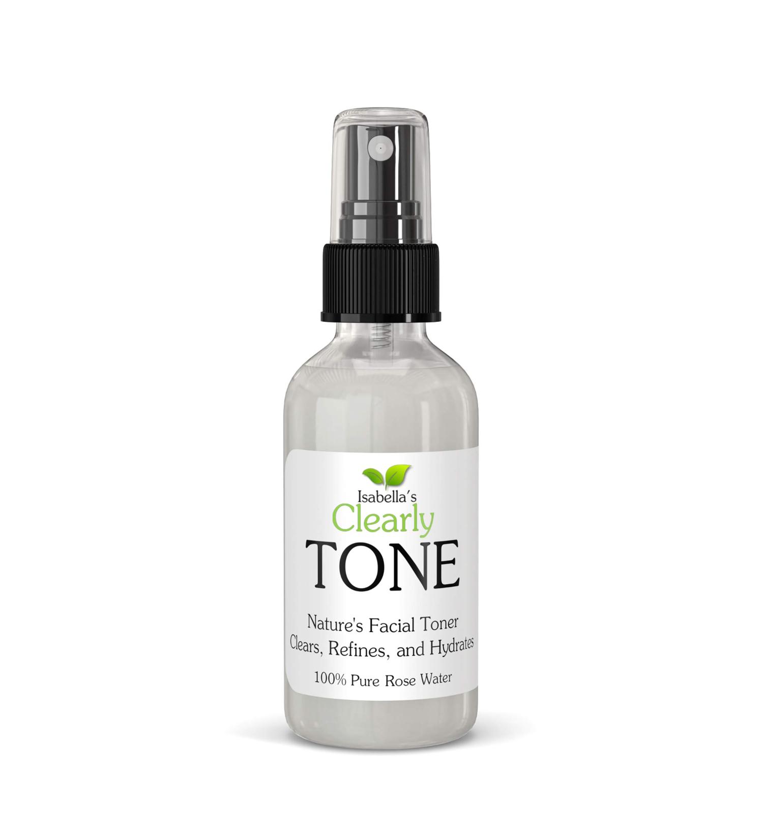 Clearly TONE Pure Rose Water Facial Toner Spray | Alcohol Free | Natural Rose Petal Water in a Glass Bottle | Made in USA - Buy Online on GoSupps.com