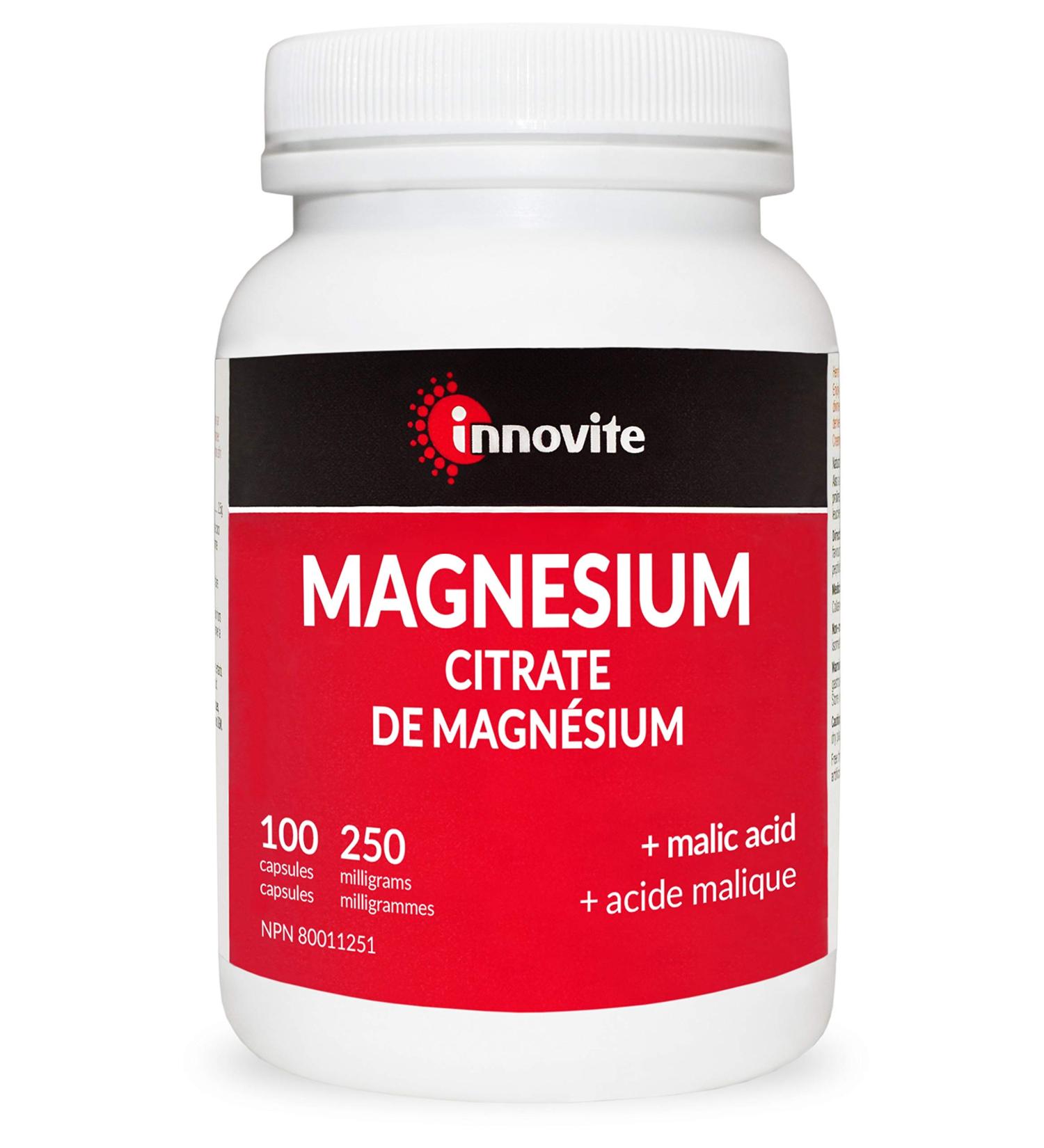 Innovite - Magnesium Citrate 250mg + Malic Acid 280mg 100 Capsules | Helps the Body to Metabolize Nutrients | Gluten Free Dairy Free GMO Free 100 count (Pack of 1) - Buy Online on GoSupps.com