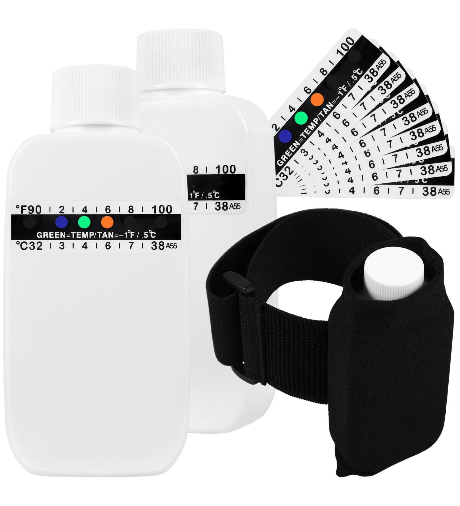 Xiyztok 14Pcs Urine Test Complete Kit Travel Urine Test Kit with 2 Empty Bottles 10 Temperature Test Strips Leg Straps Oxford Pouch Portable Urine Testing Set for Hospital Laboratory(14 piece set) - Buy Online on GoSupps.com